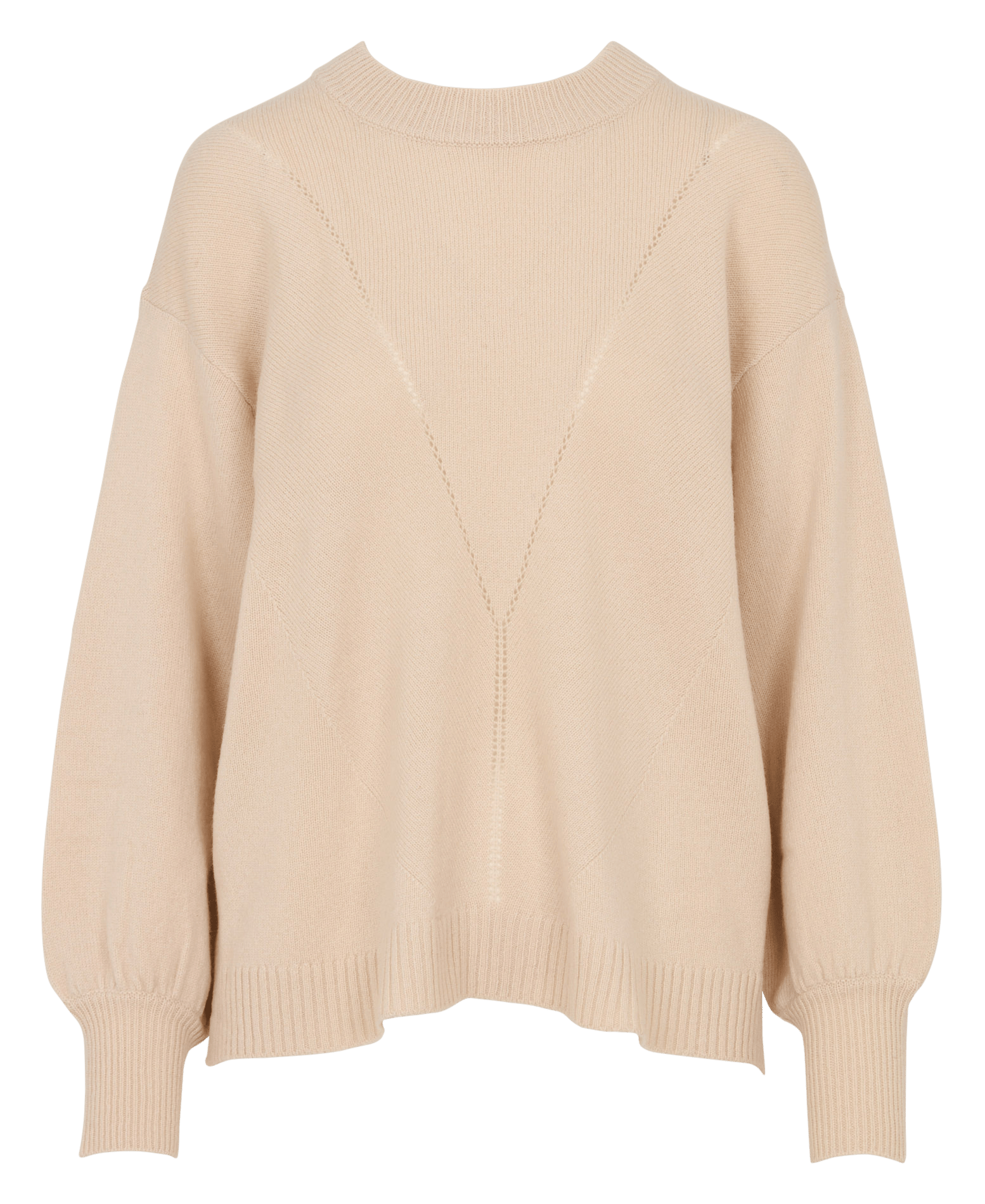 Weiter Wollpullover mit Rundhalsausschnitt BENSIMON Beige