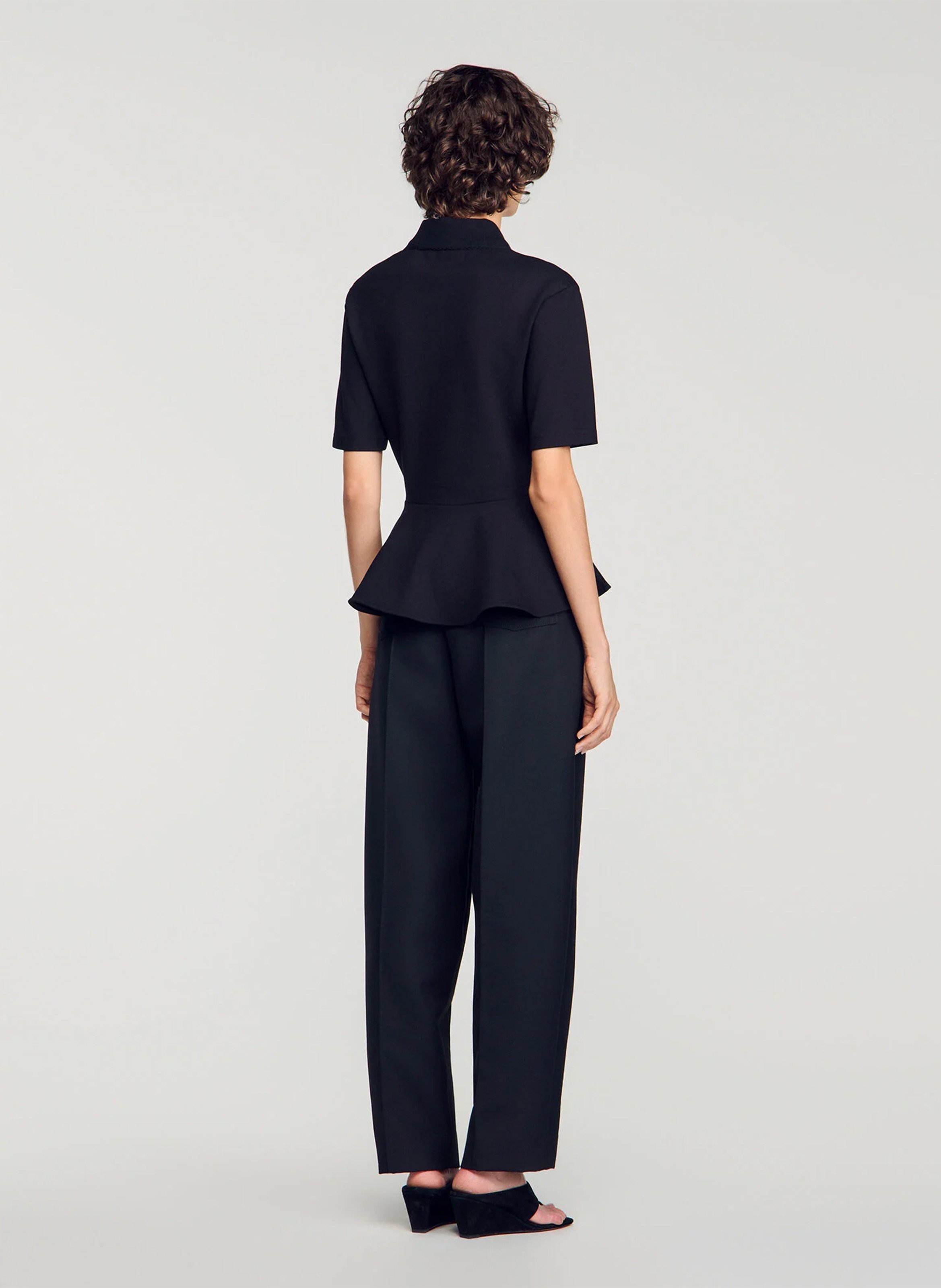 Top cintré zippé SANDRO Noir