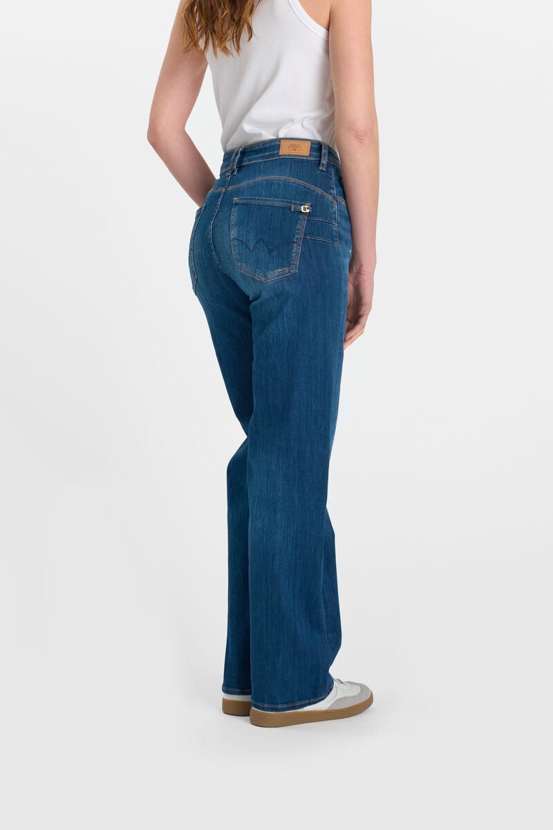 High-waisted loose-fit zip jeans LE TEMPS DES CERISES Blue