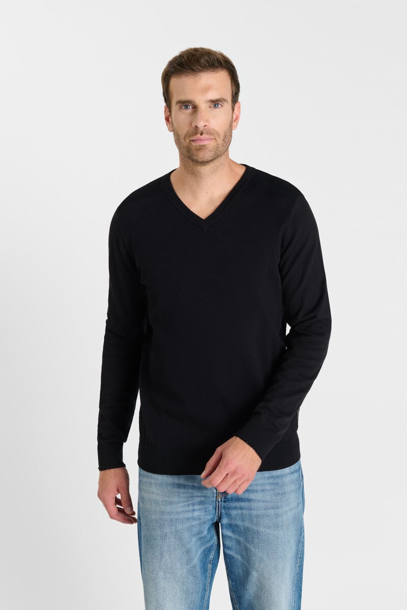 V-neck sweater LE TEMPS DES CERISES Black