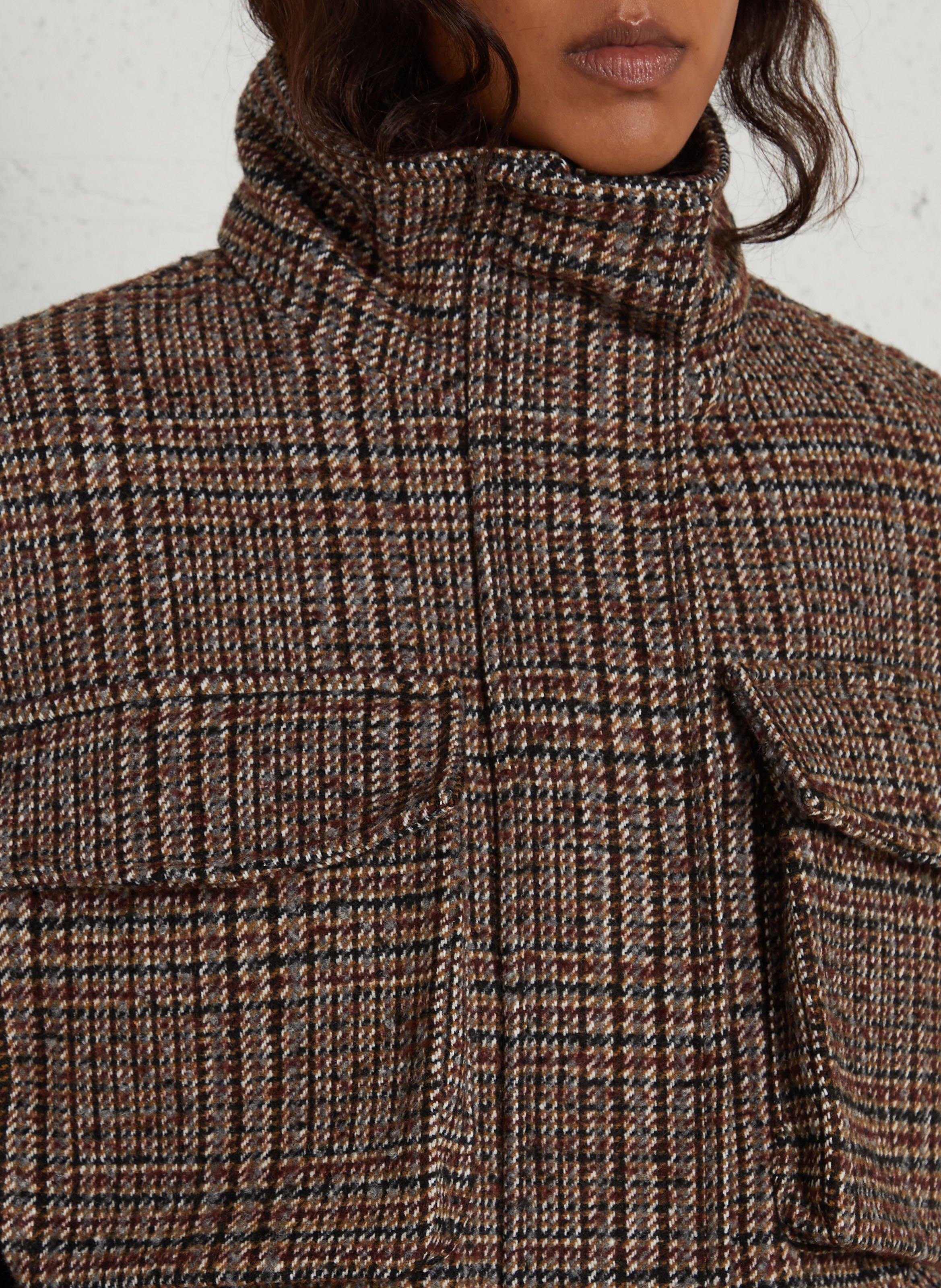Straight-fit patterned high-neck jacket IMPERIAL Beige