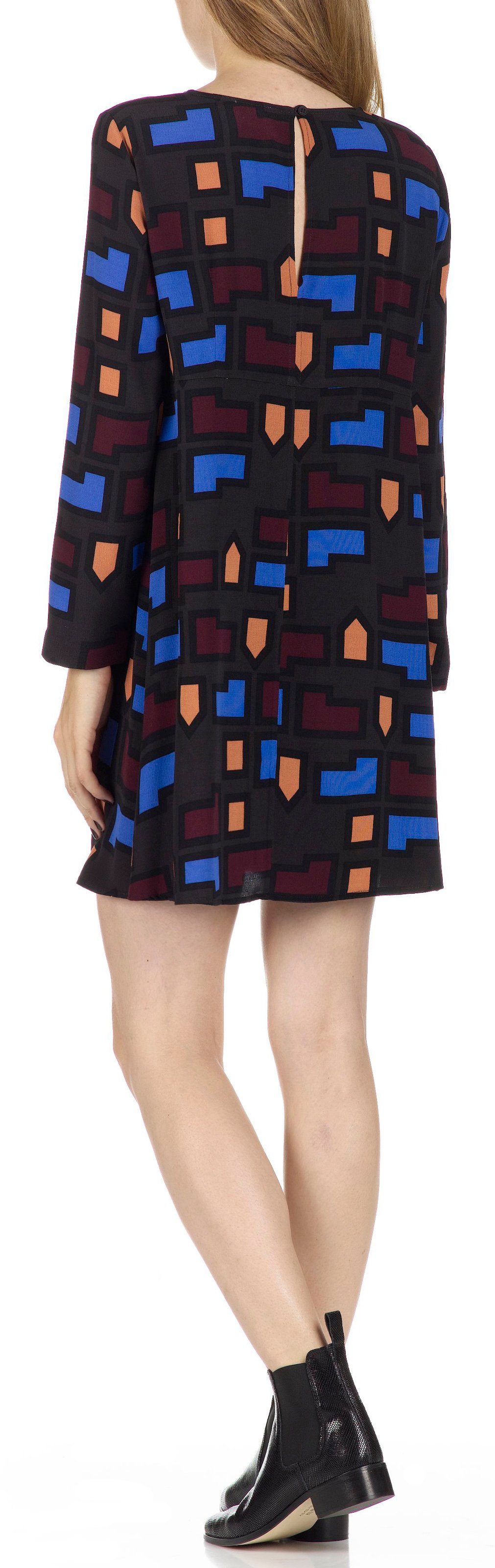 Short printed crepe dress  ATTIC AND BARN Grey