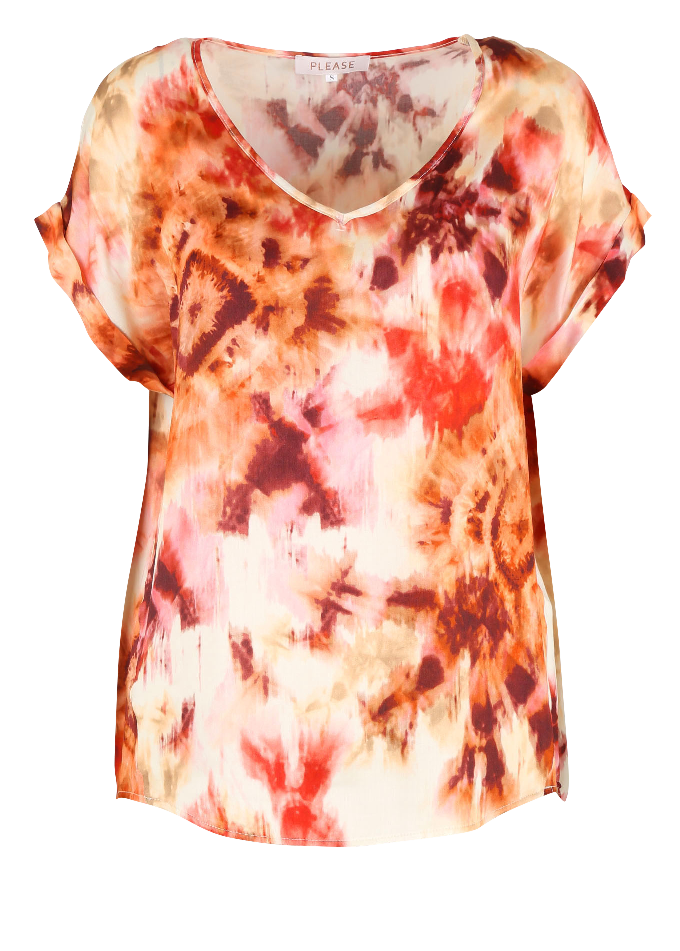 Top col V imprimé PLEASE Multicolore
