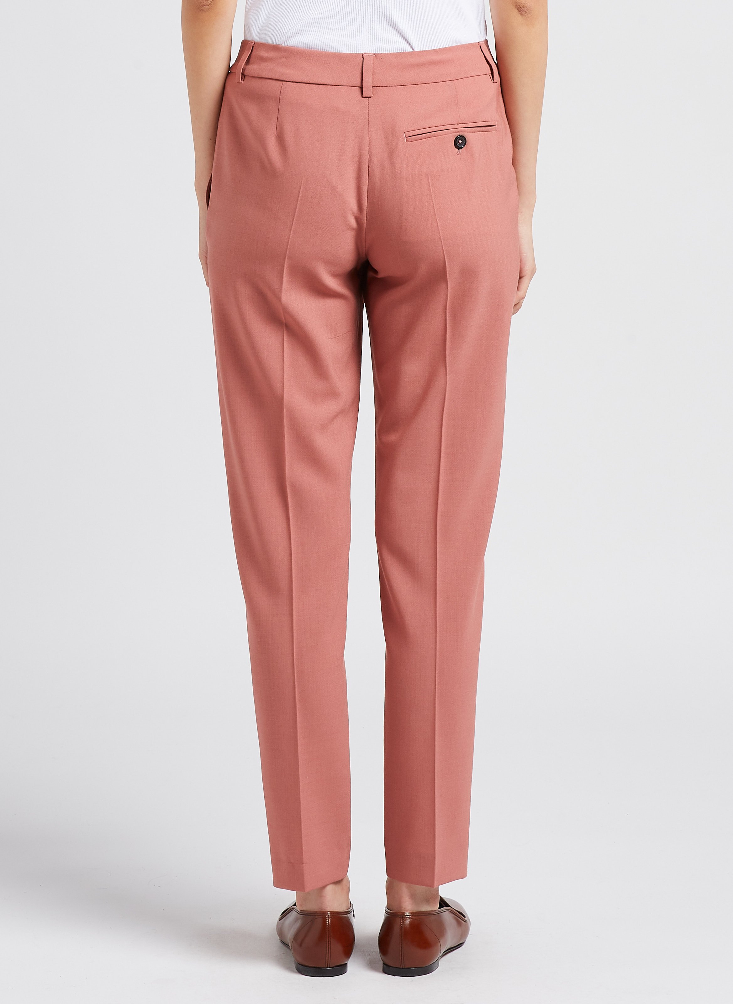 Pleated 7/8 wool pants PAUL SMITH Pink