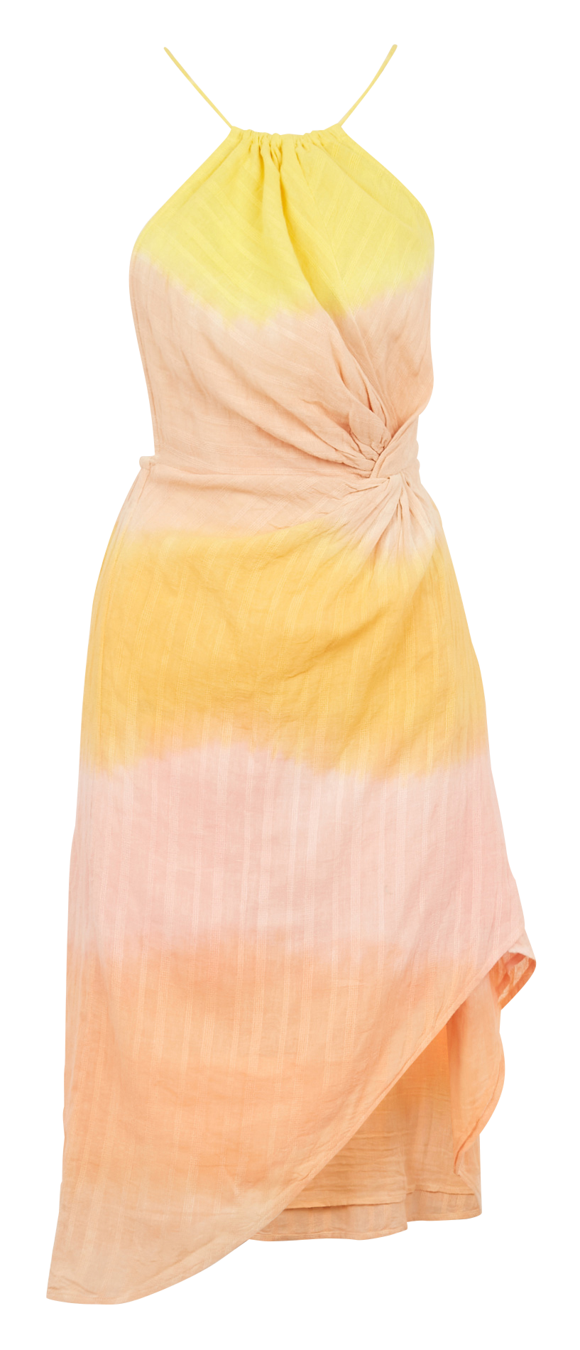 Korte, asymmetrische jurk met gedrapeerd effect SUNDRESS Oranje
