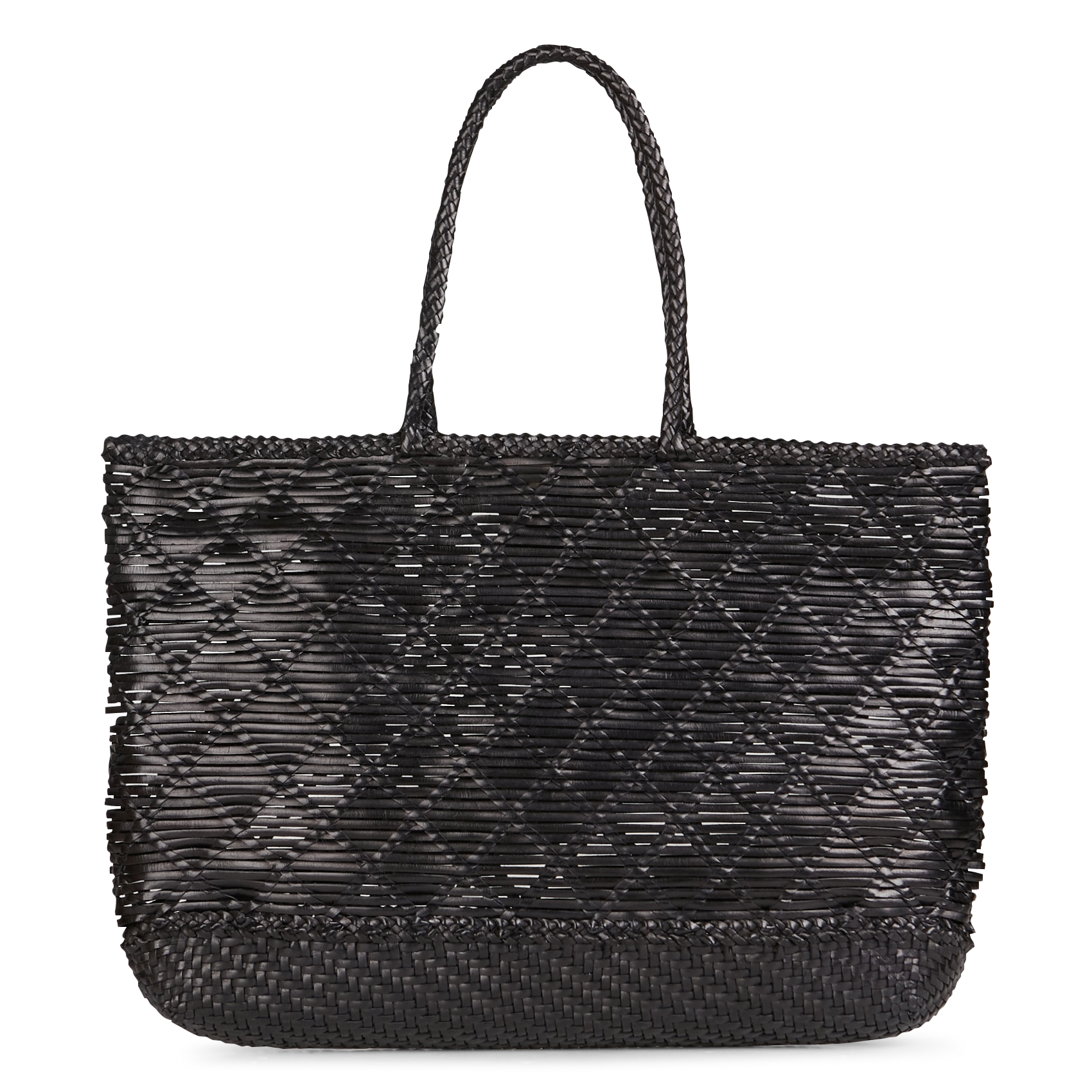 Panier tissé en cuir DRAGON DIFFUSION Noir