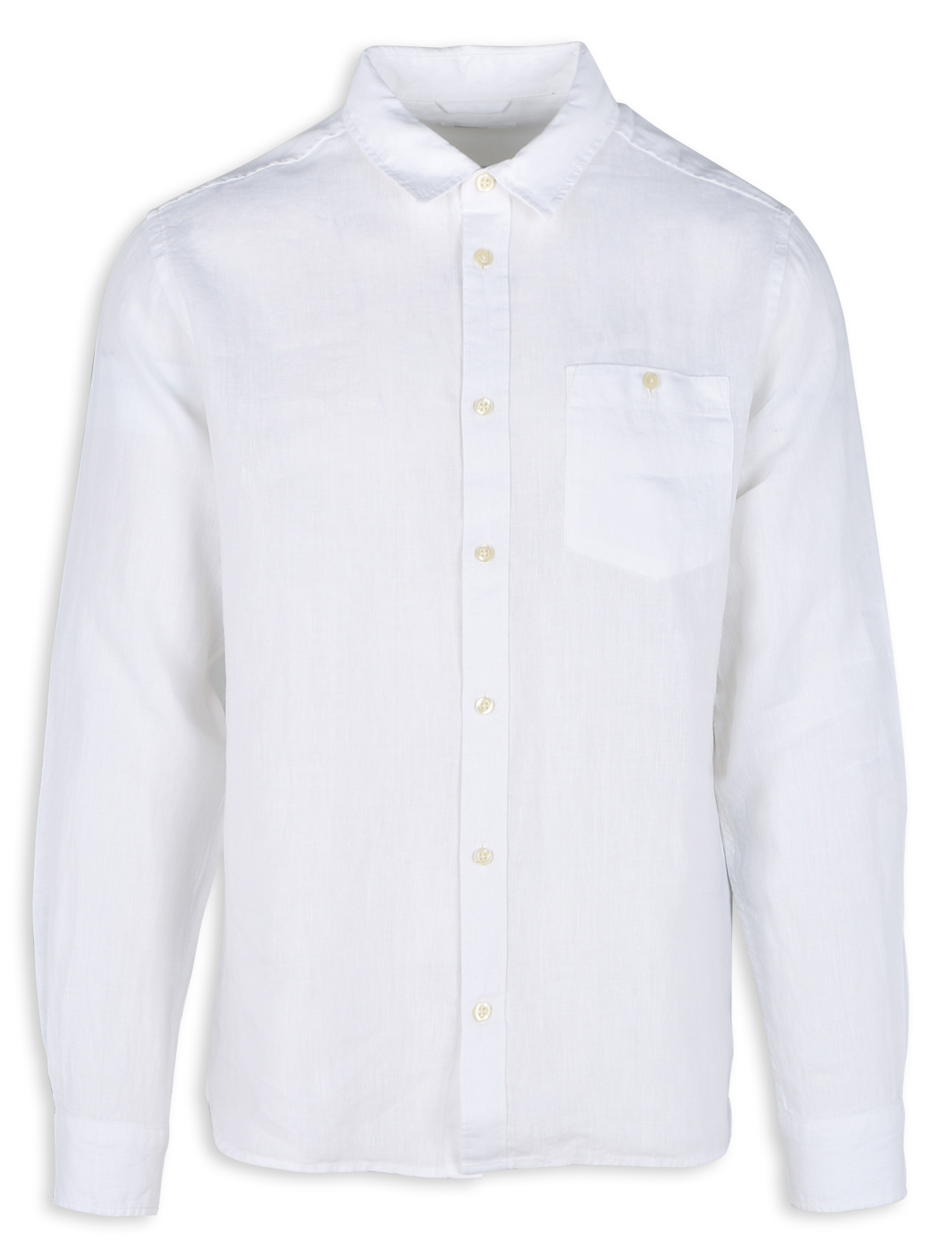 Regular-Fit-Hemd aus Leinen KNOWLEDGE COTTON APPAREL Weiss