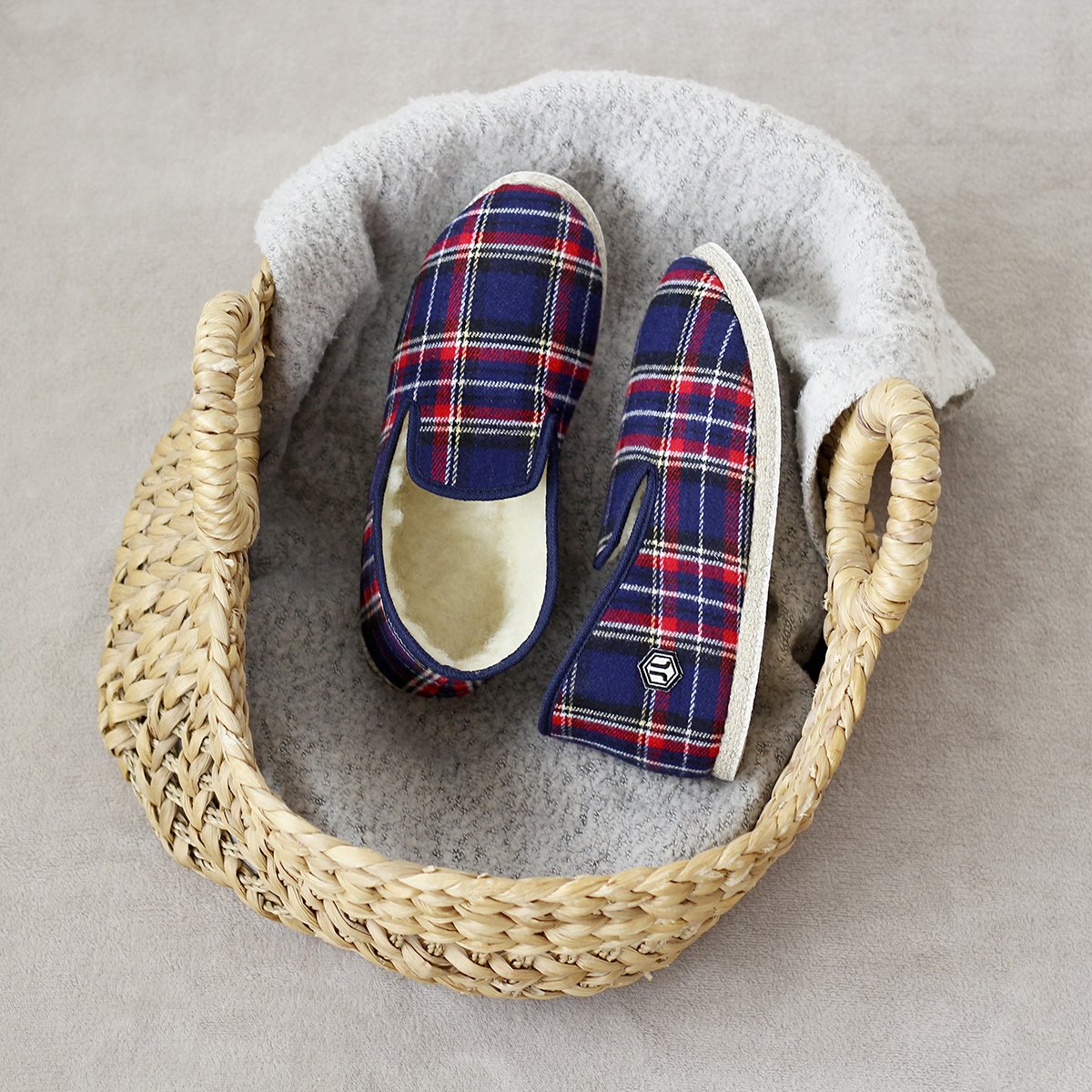 Fabric Charentaise slippers JULES & JENN Blue
