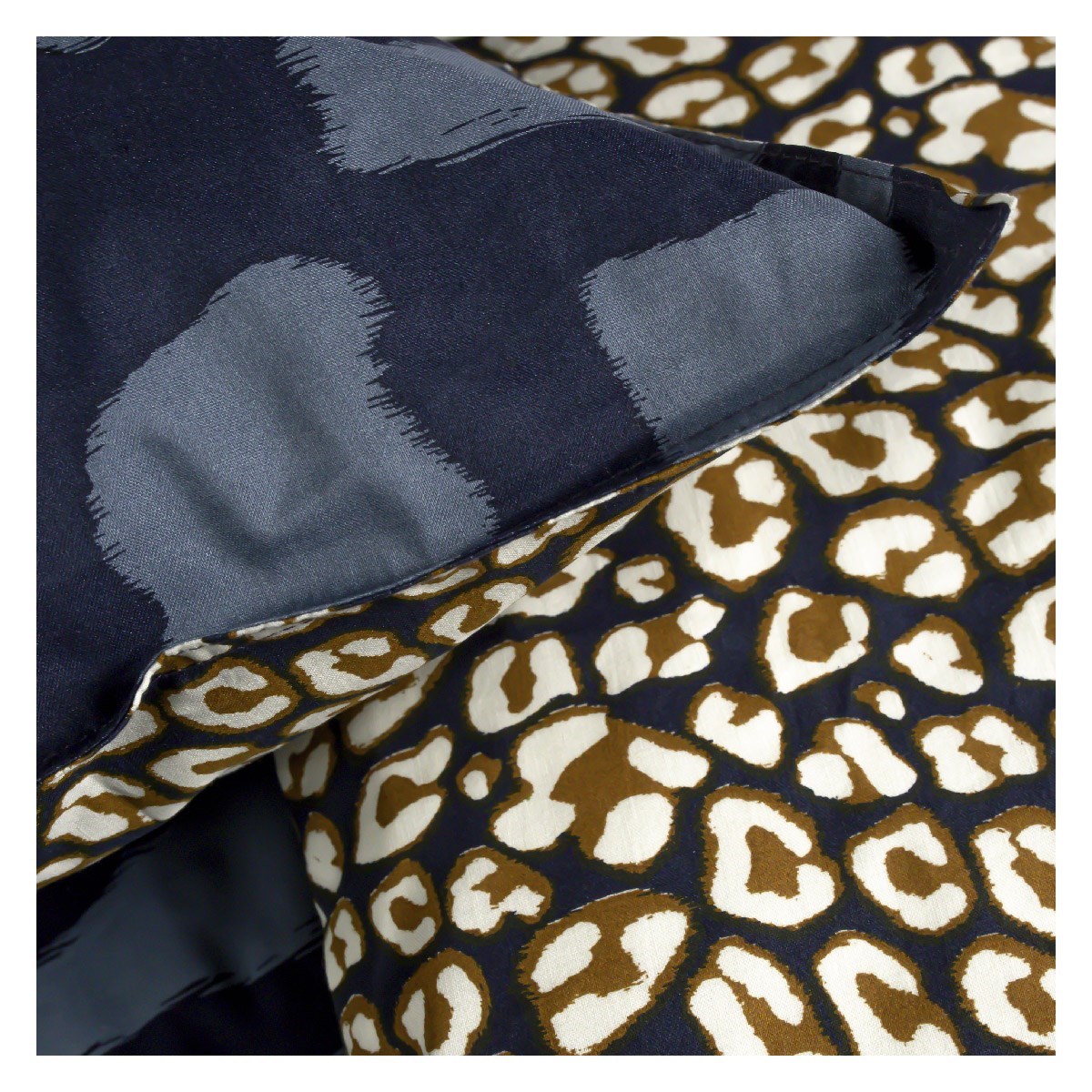 Animal print cotton bedding set TODAY LINGE DE MAISON Blue