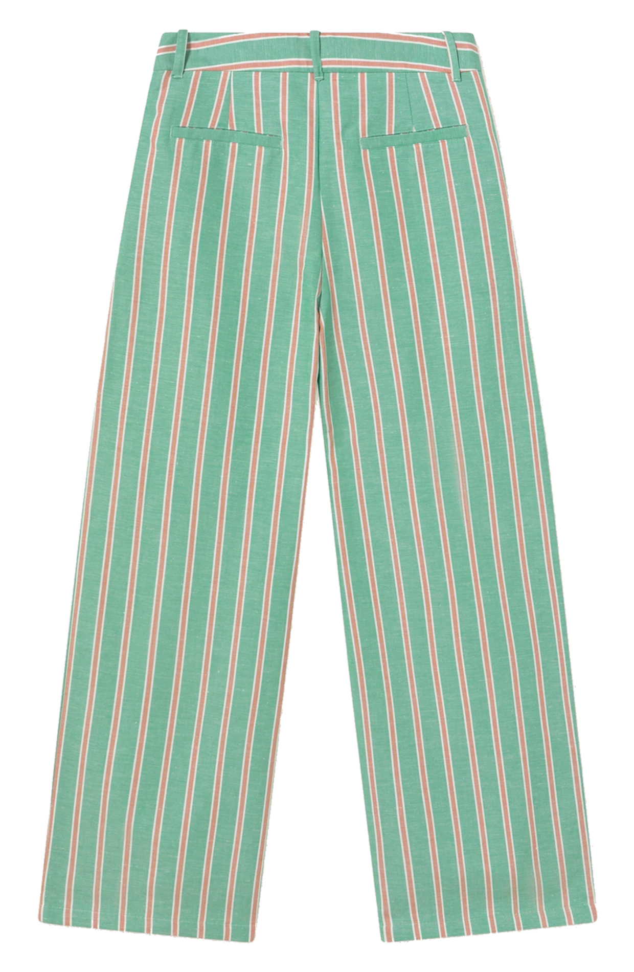 Wide-leg Striped Cotton Blend Pants THE TINY BIG SISTER Green