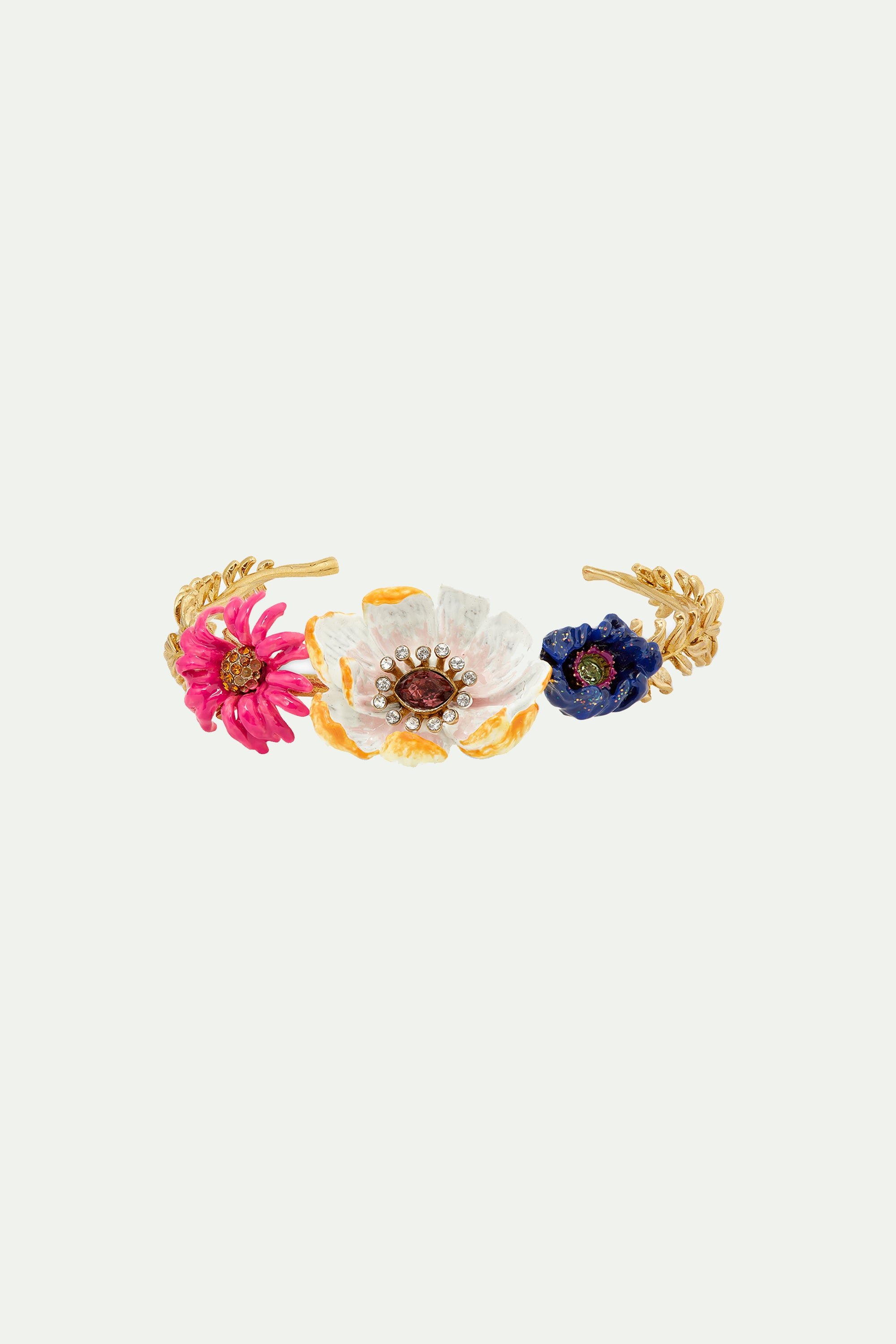 Flower bouquet bangle bracelet LES NEREIDES Multicolored