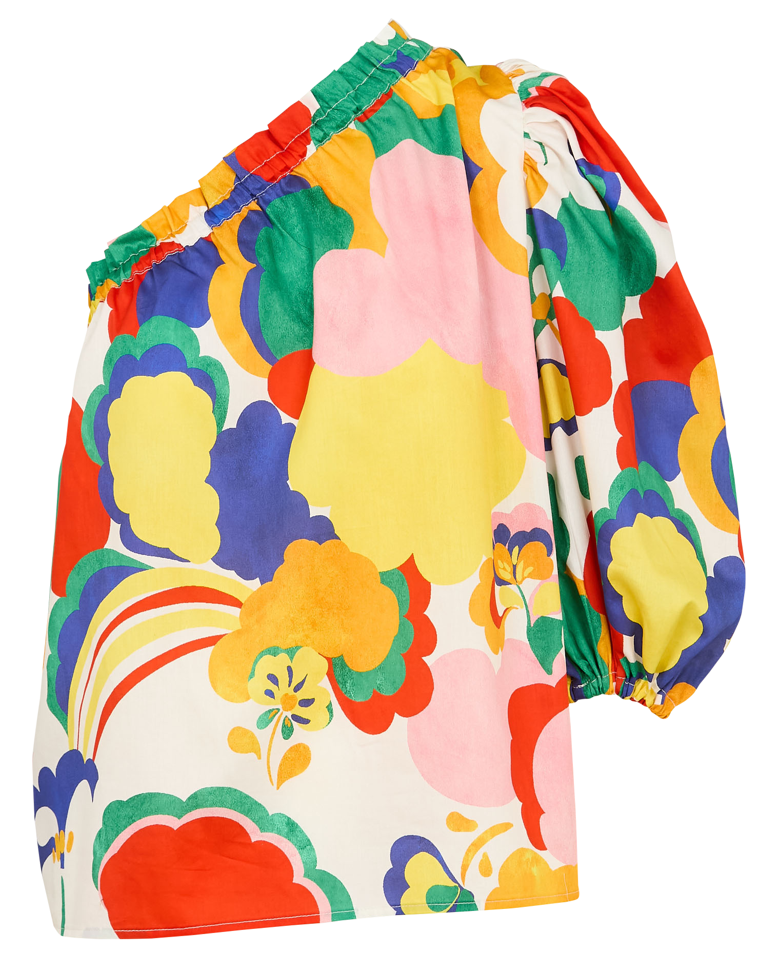 One-shoulder top with elastic neckline THE LABEL EDITION Multicolored