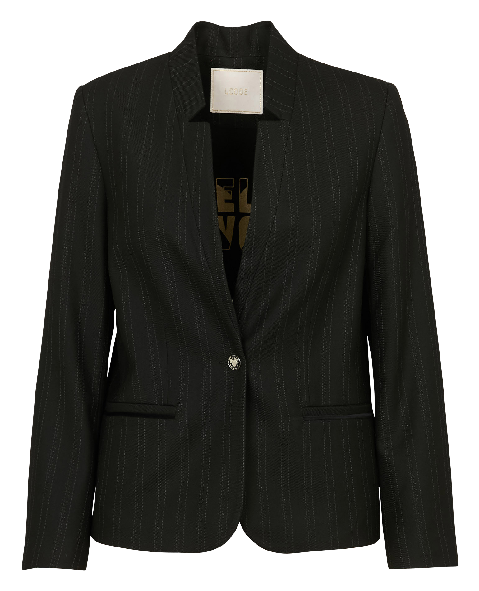 Striped suit jacket I CODE Black