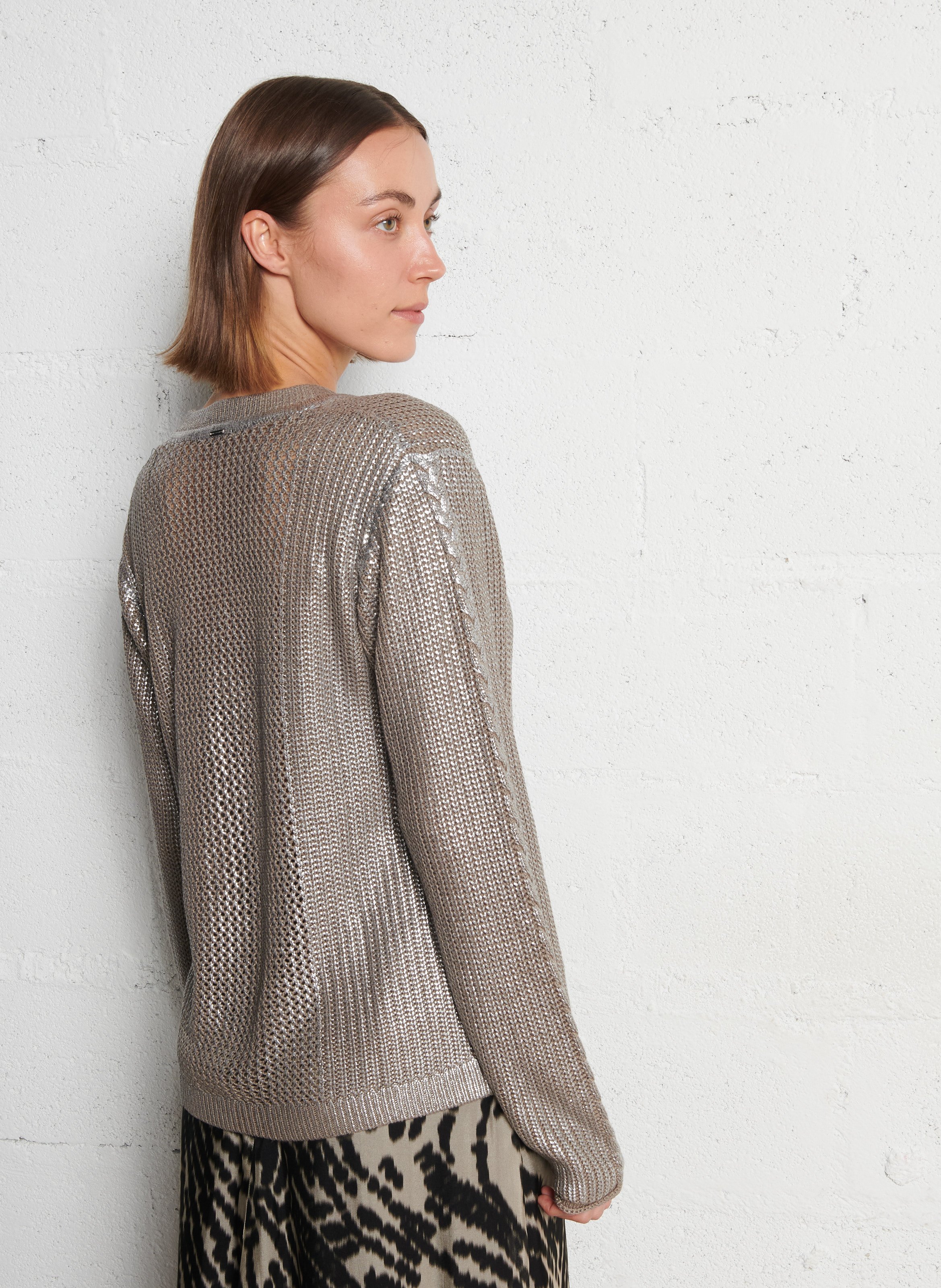 Pull droit en maille IKKS Beige