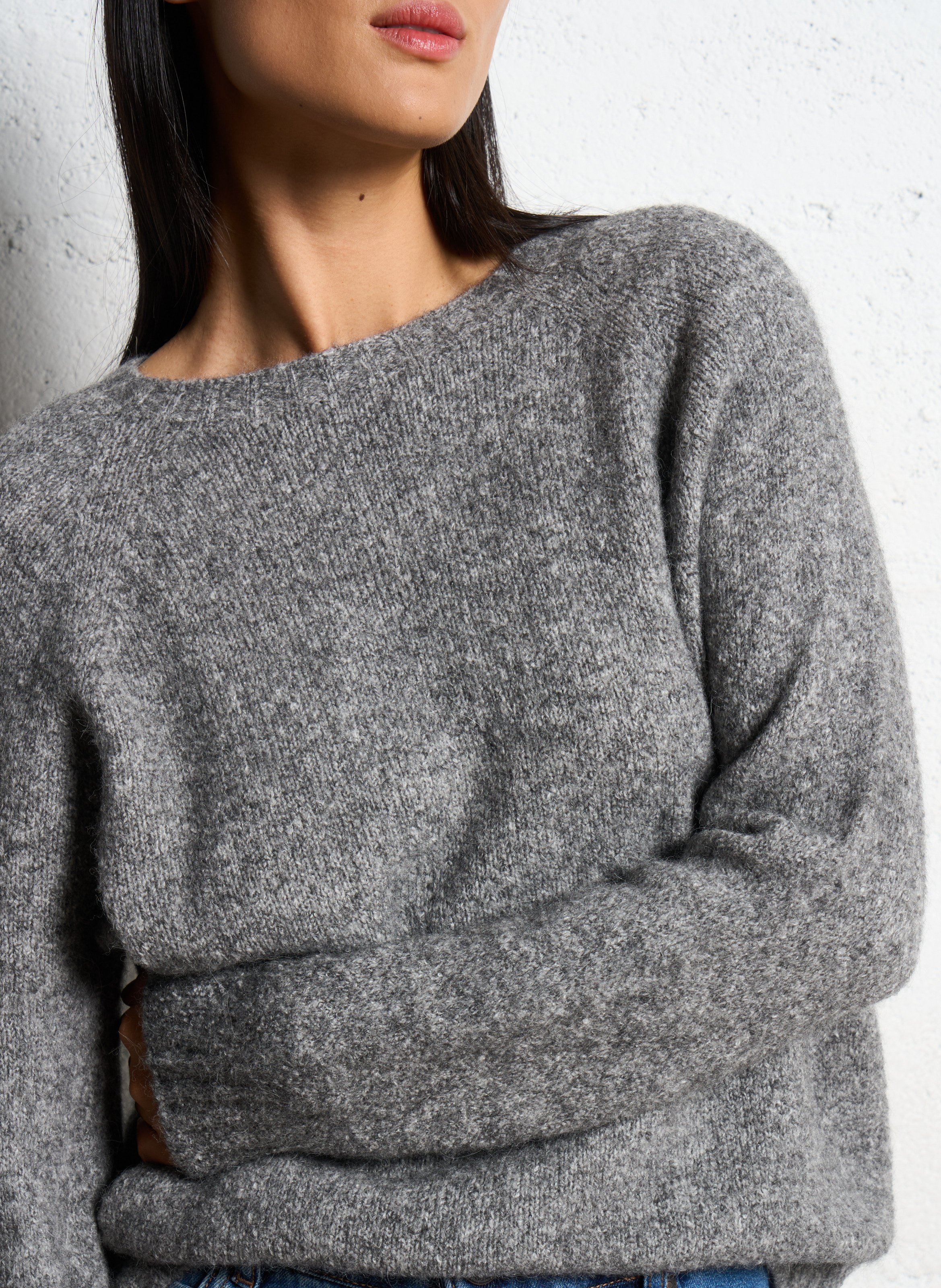 Gerade geschnittener Strickpullover MAX MARA WEEK END Silber