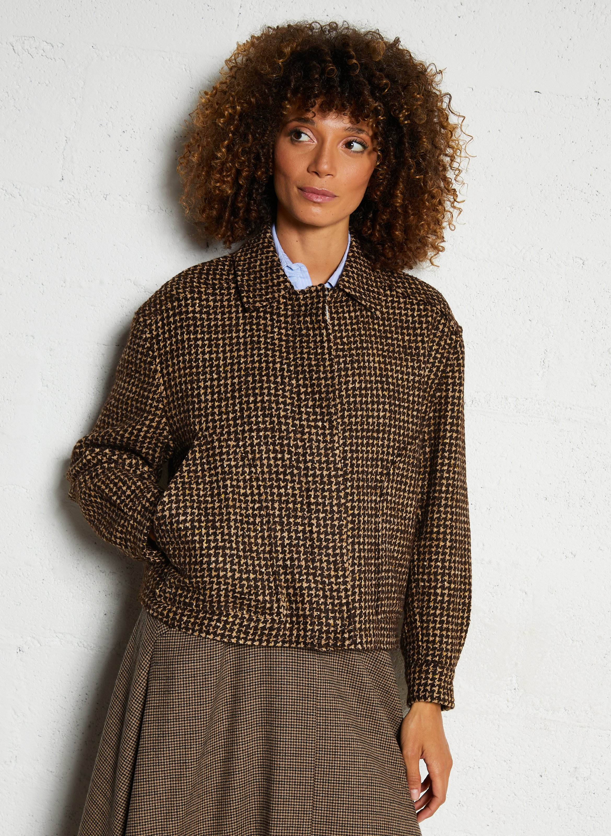 Blouson col classique  DIEGA Marron