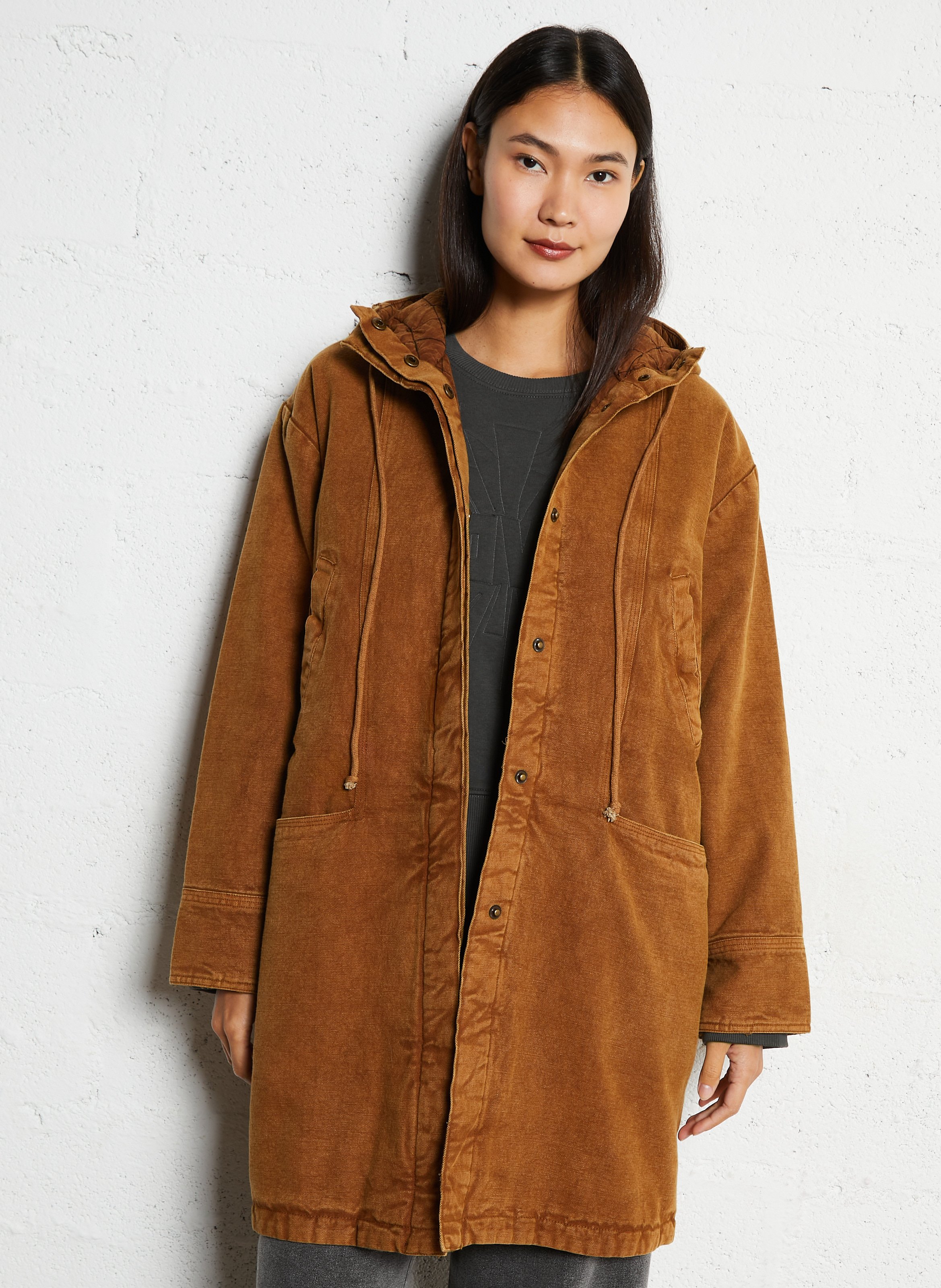 Denim jas met capuchon LEON & HARPER Bruin