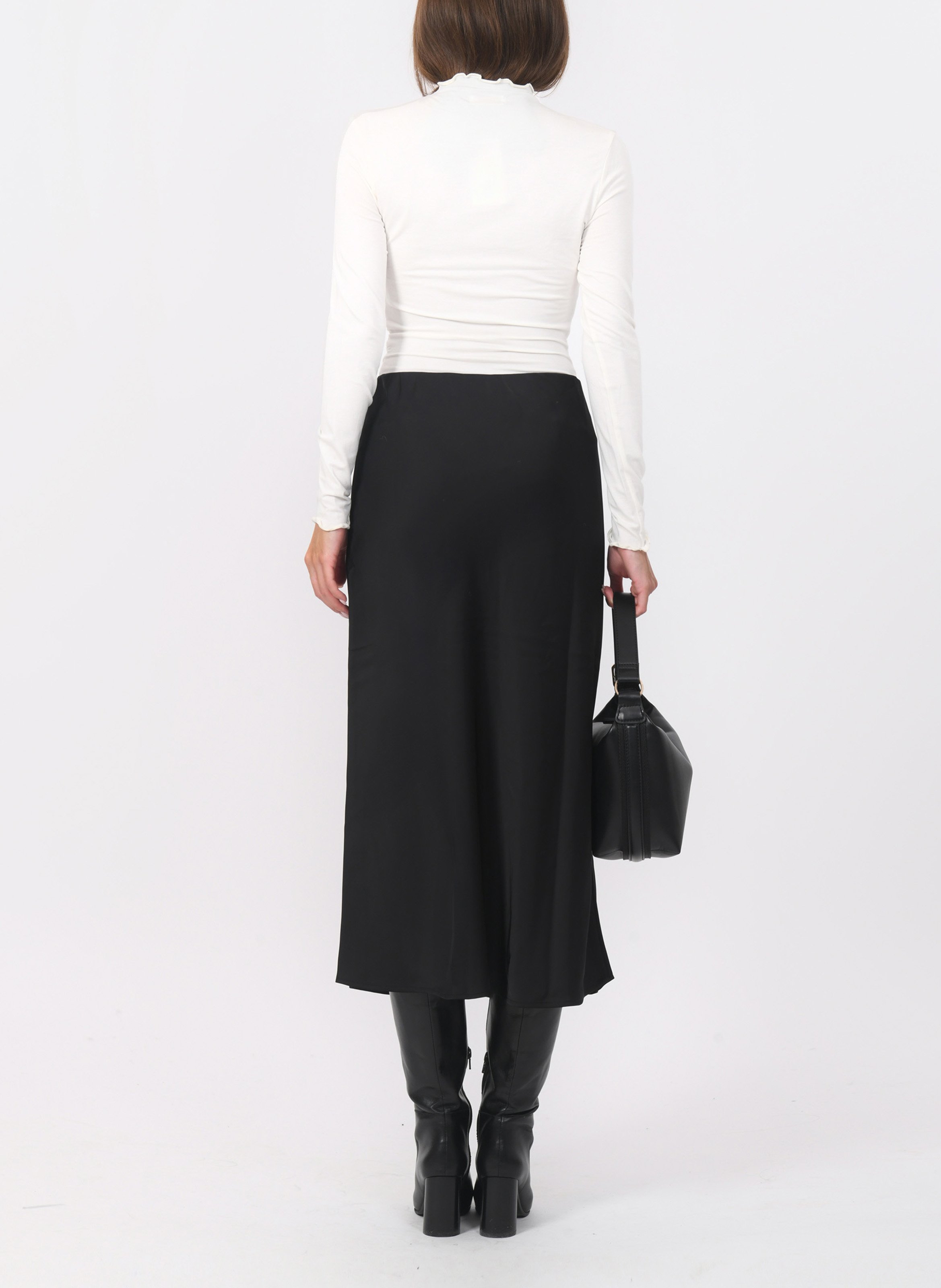 Jupe midi satinée KOOKAI Noir