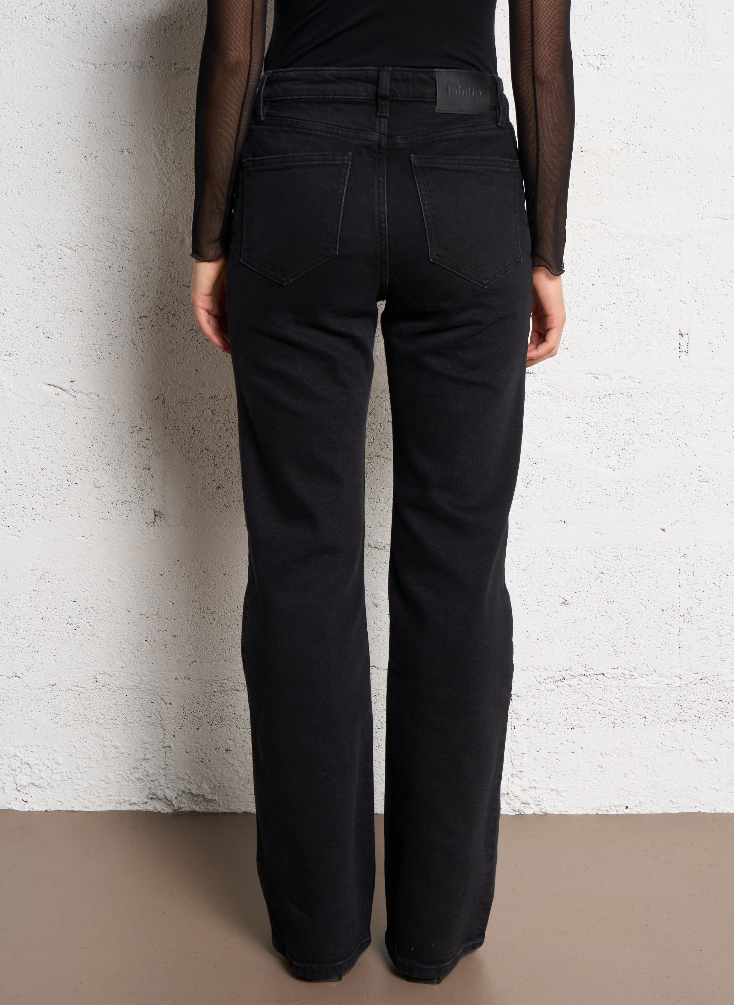 Jean droit en coton mélangé LAB DIP Noir