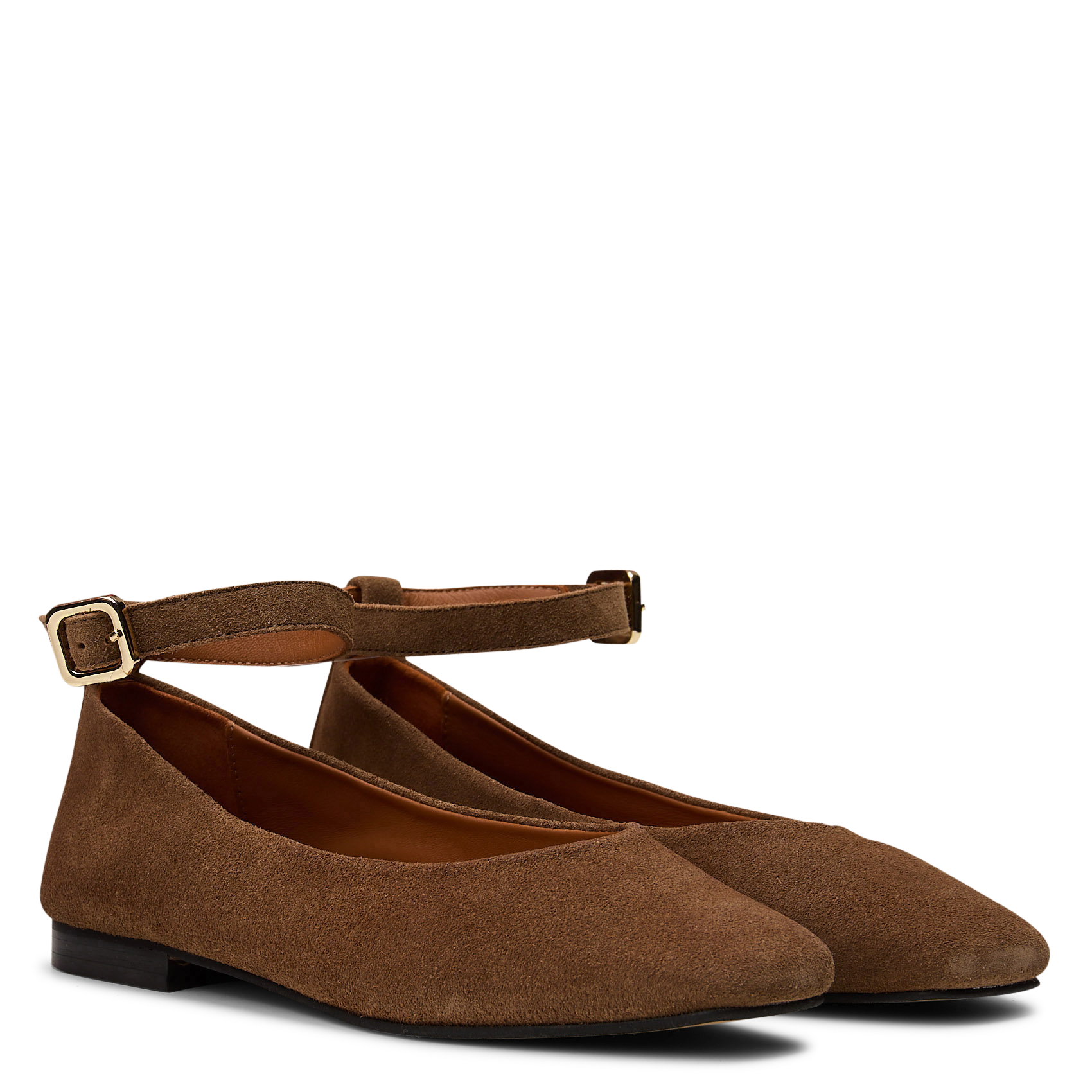 Ballerines à brides en cuir velours MELLOW YELLOW Marron