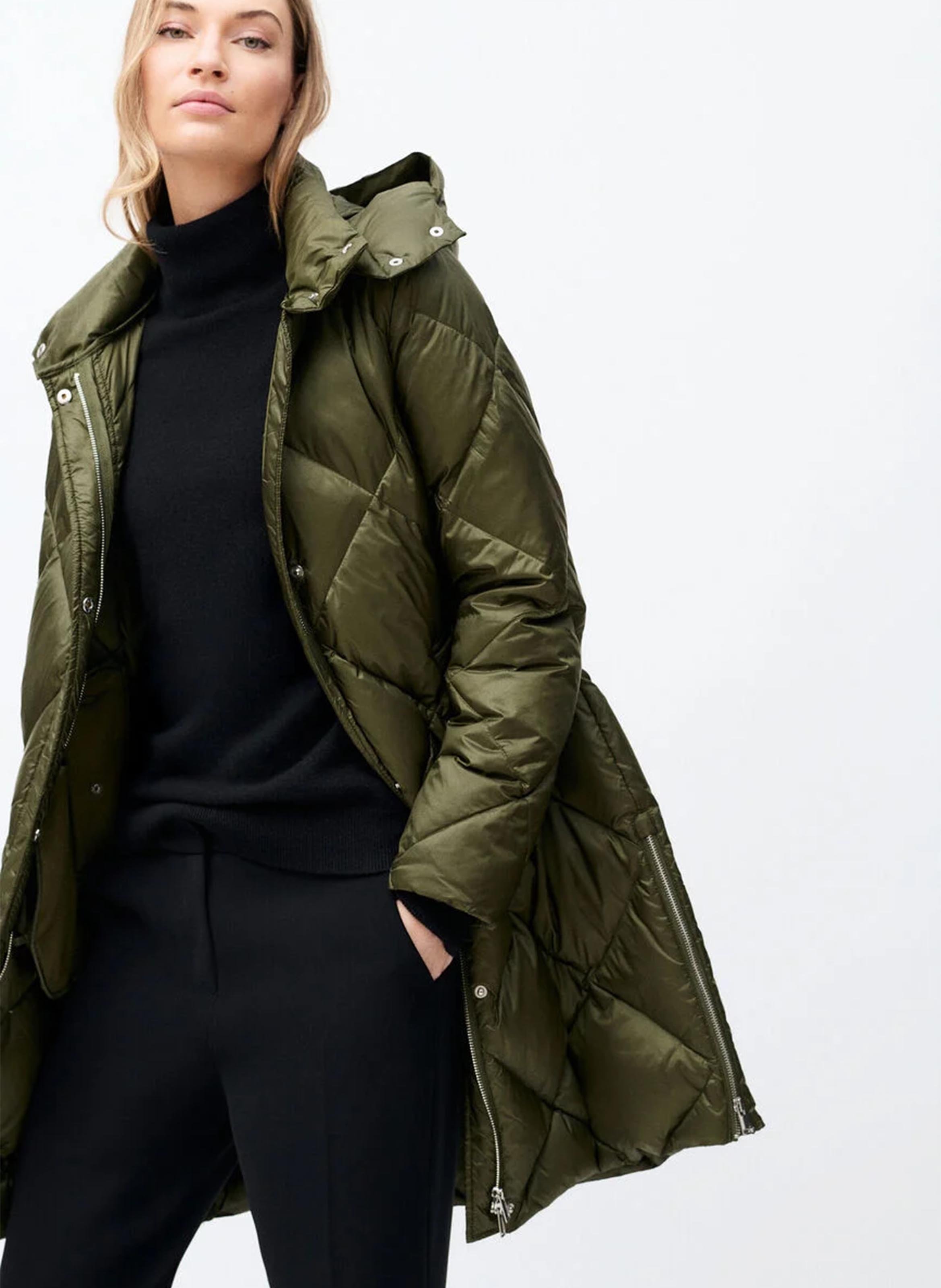 Doudoune oversize à capuche Vert