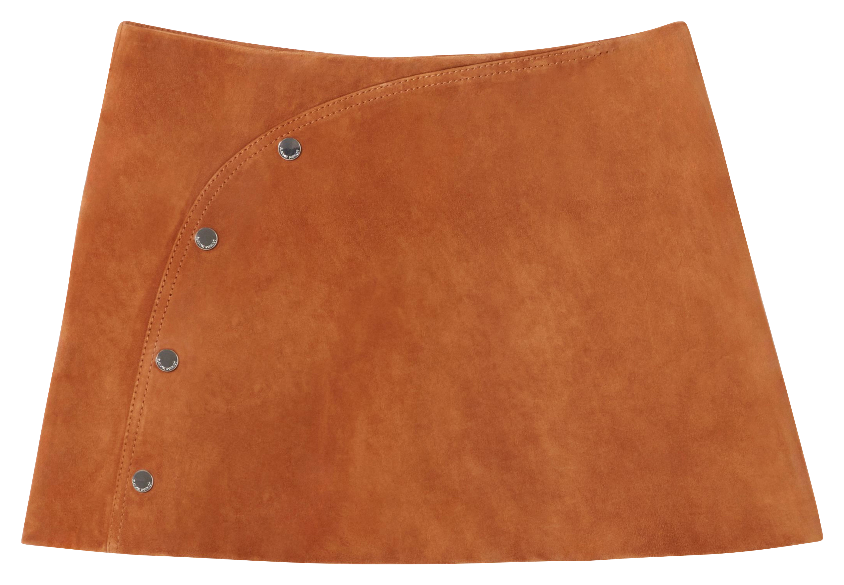 Jupe courte en cuir velours CLAUDIE PIERLOT Beige