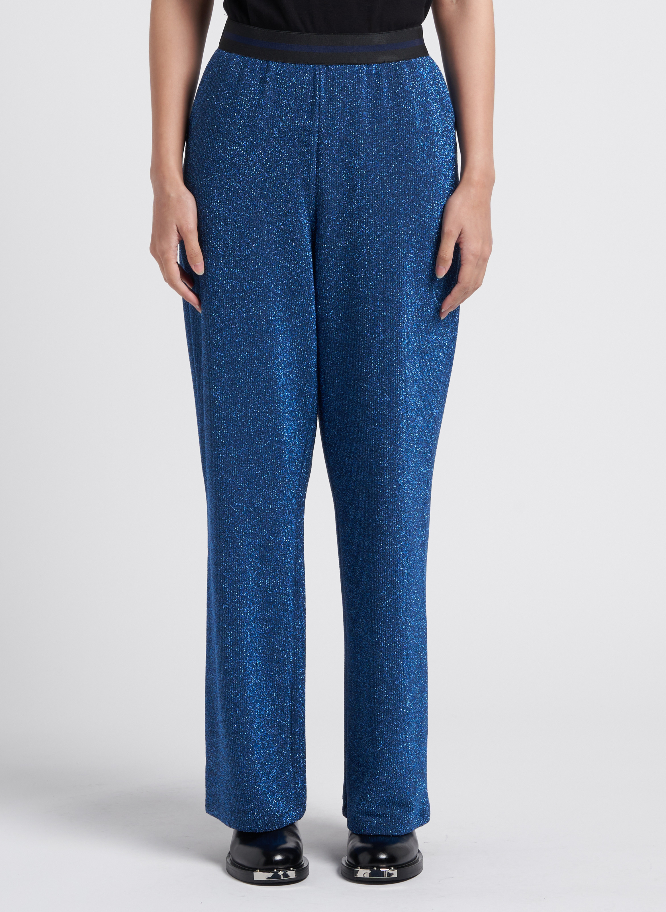 Glittery wide-leg ribbed pants INDEE Blue