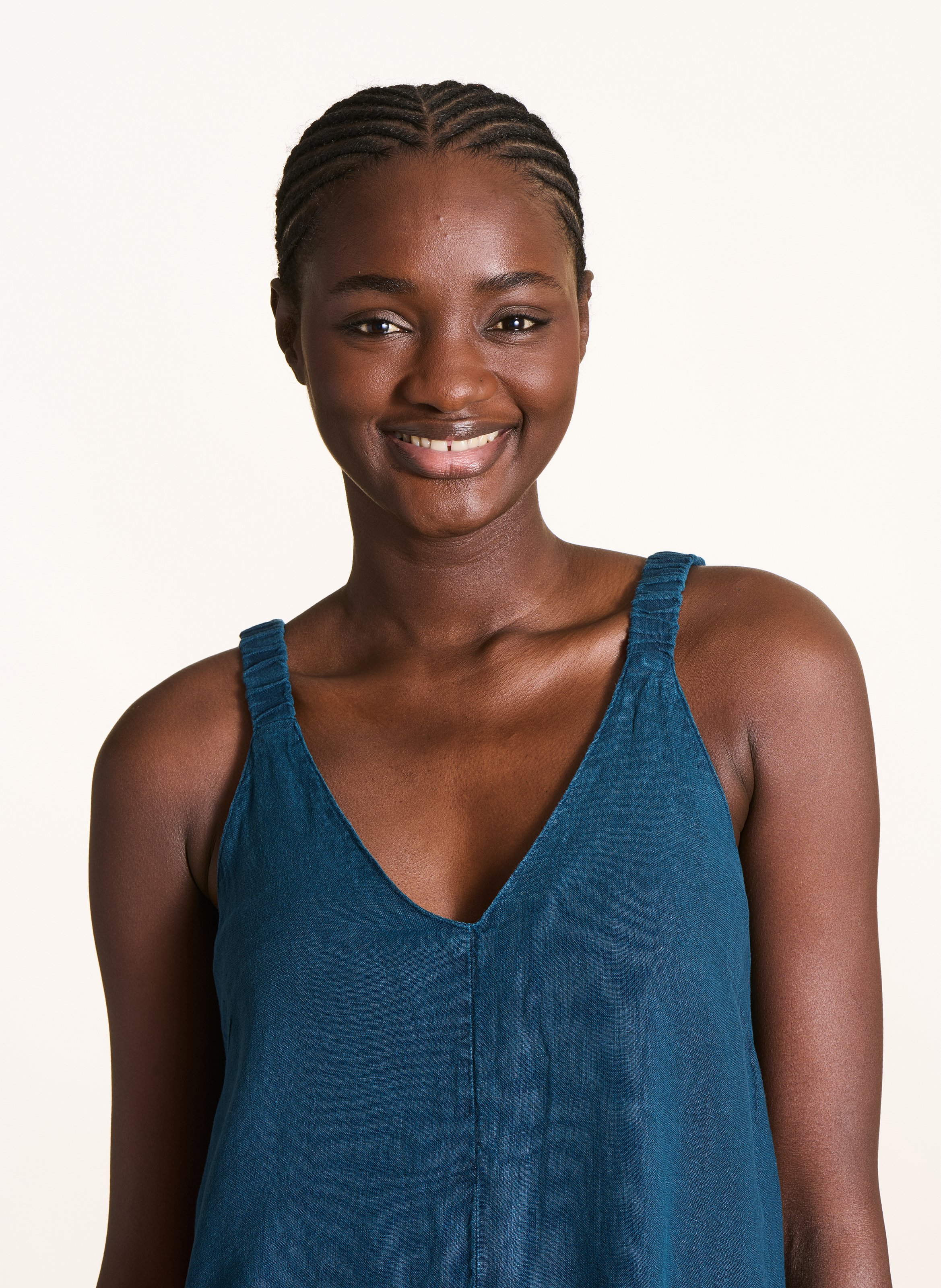 <div>Unifarbener Leinenoverall</div> LA FEE MARABOUTEE Blau