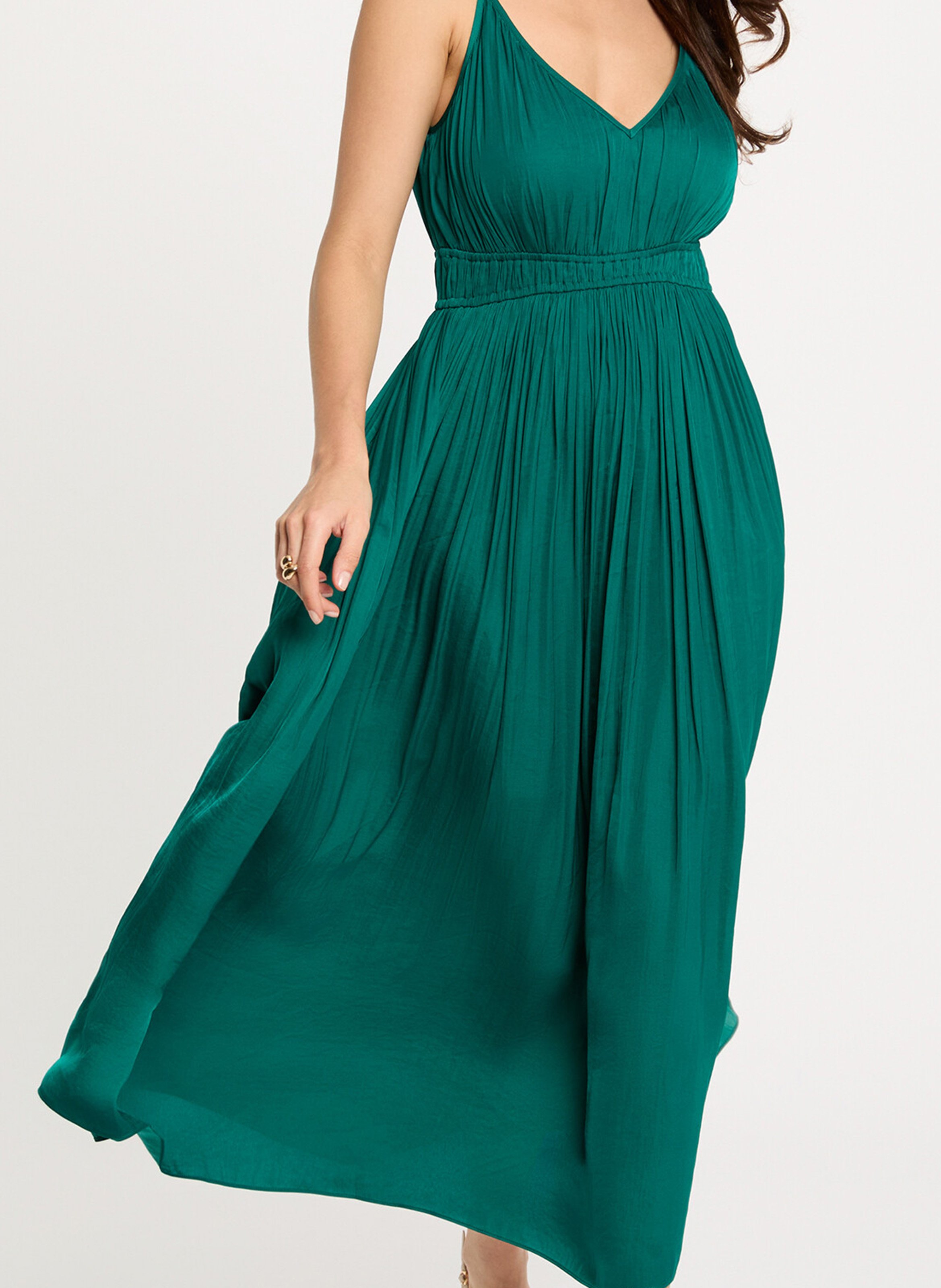 Lange, getailleerde jurk MORGAN Groen