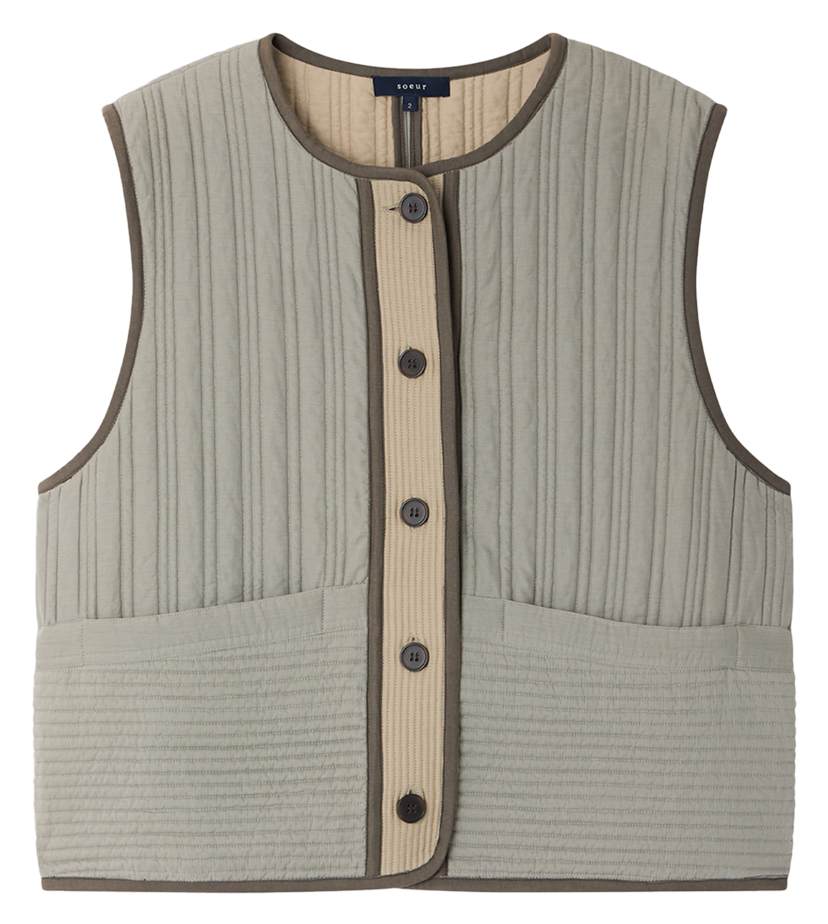 Veste col rond  SOEUR Vert