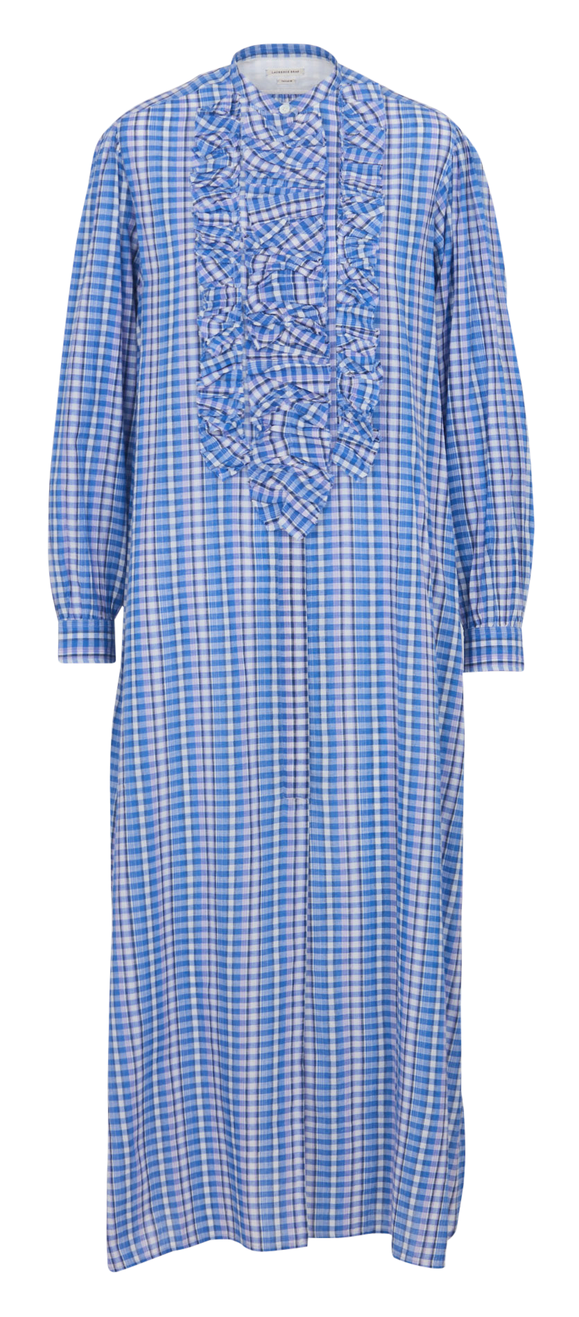 Lange jurk met ruitjes van katoen LAURENCE BRAS Blauw