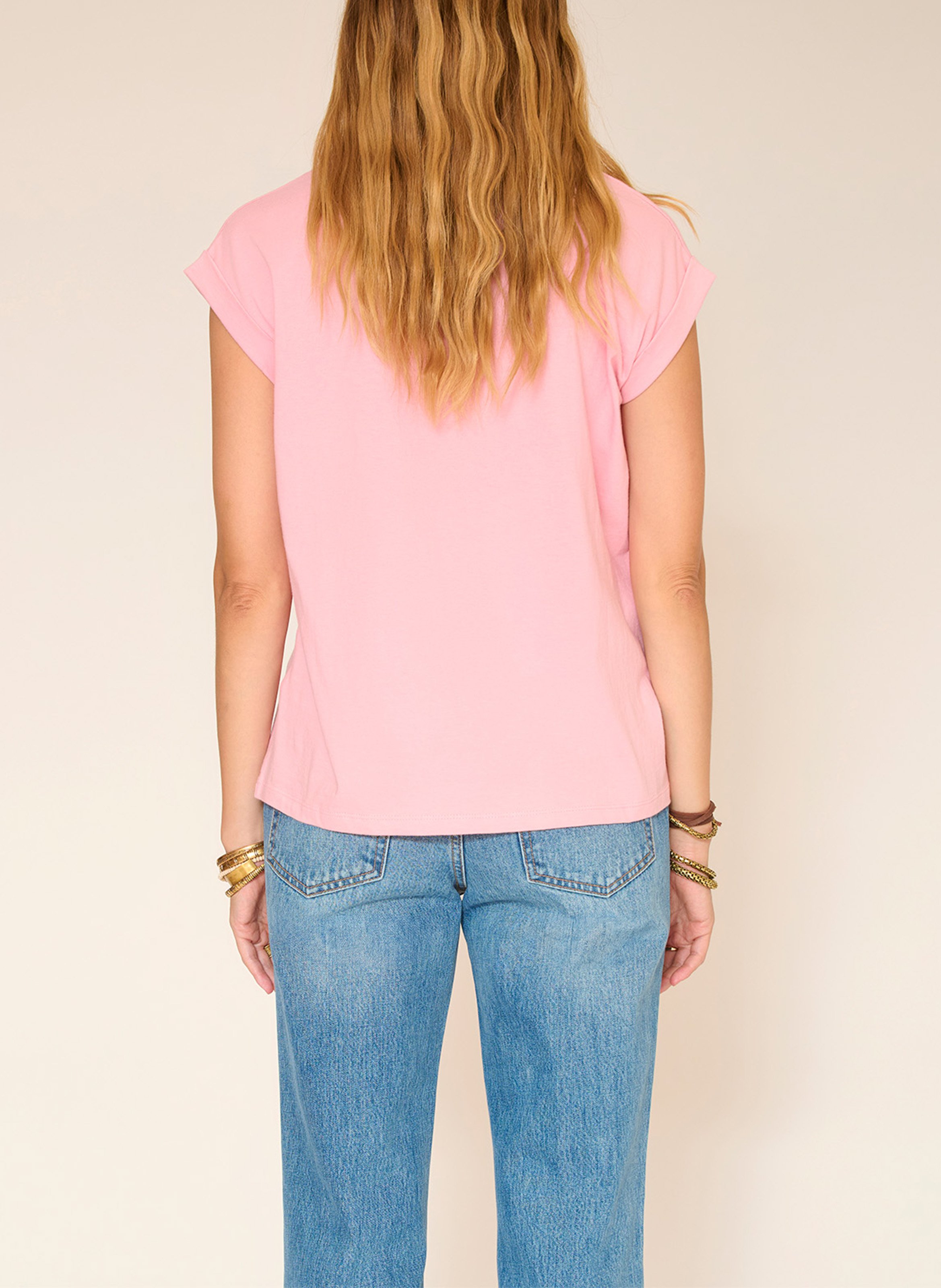Round-neck cotton T-shirt MKT Pink