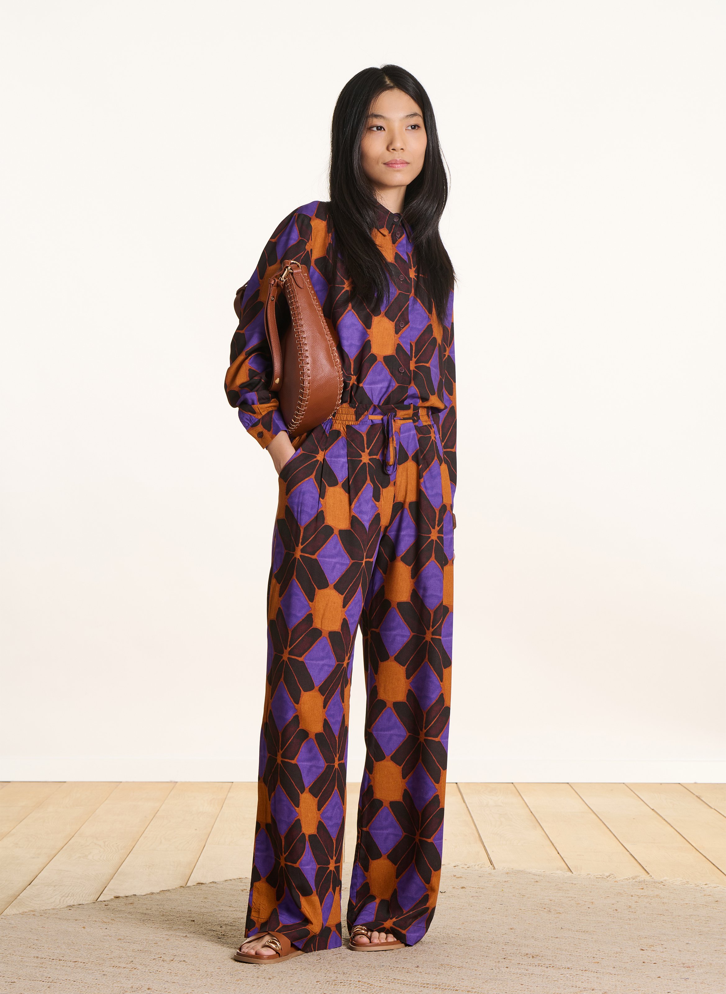 Ethnic print wide-leg pants LA FEE MARABOUTEE Multicolored