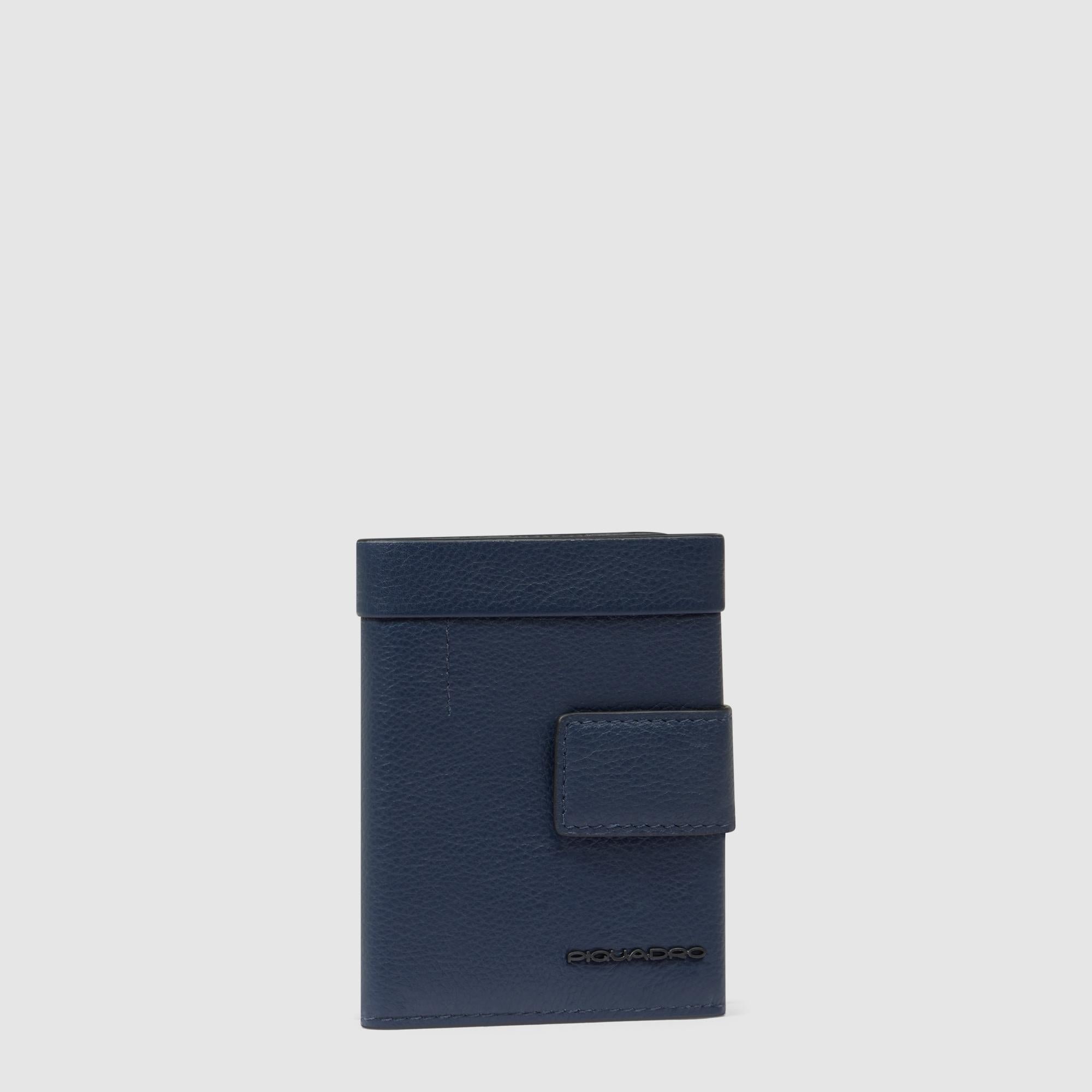 Men's pocket wallet with coin pocket PIQUADRO Blue