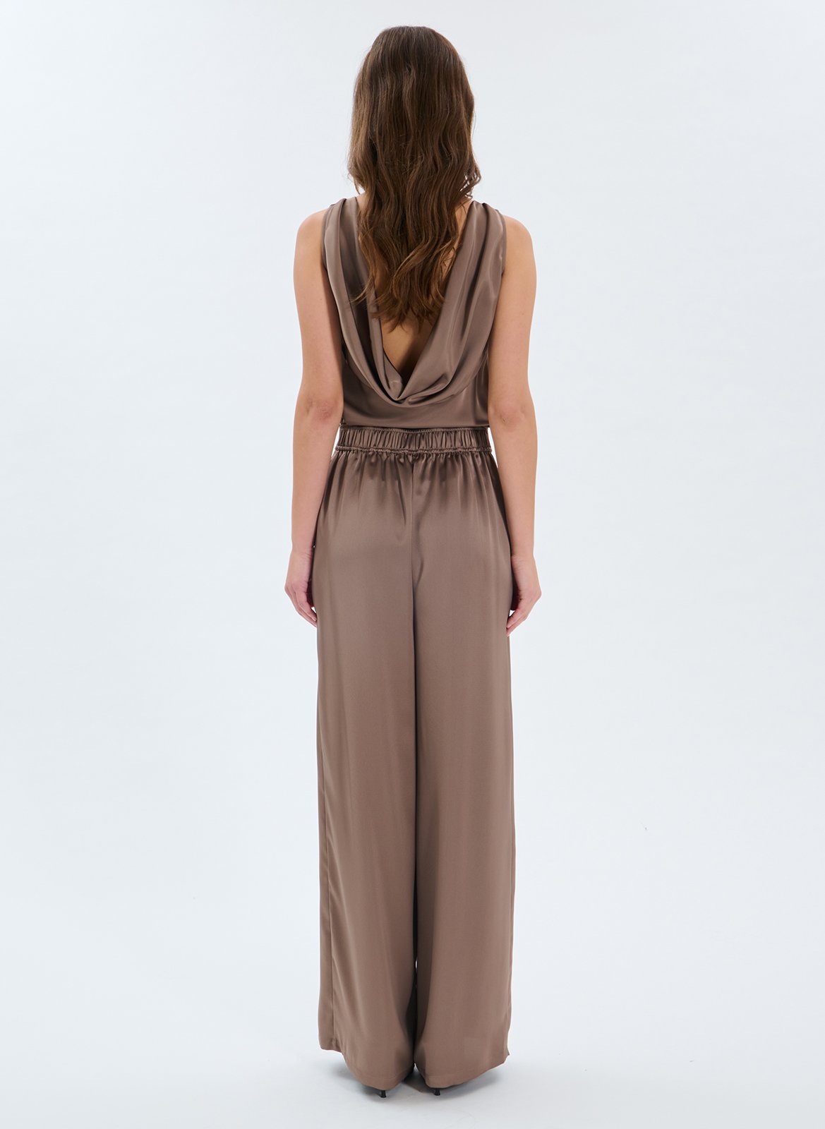 Pantalon large satiné ZAPA Gris