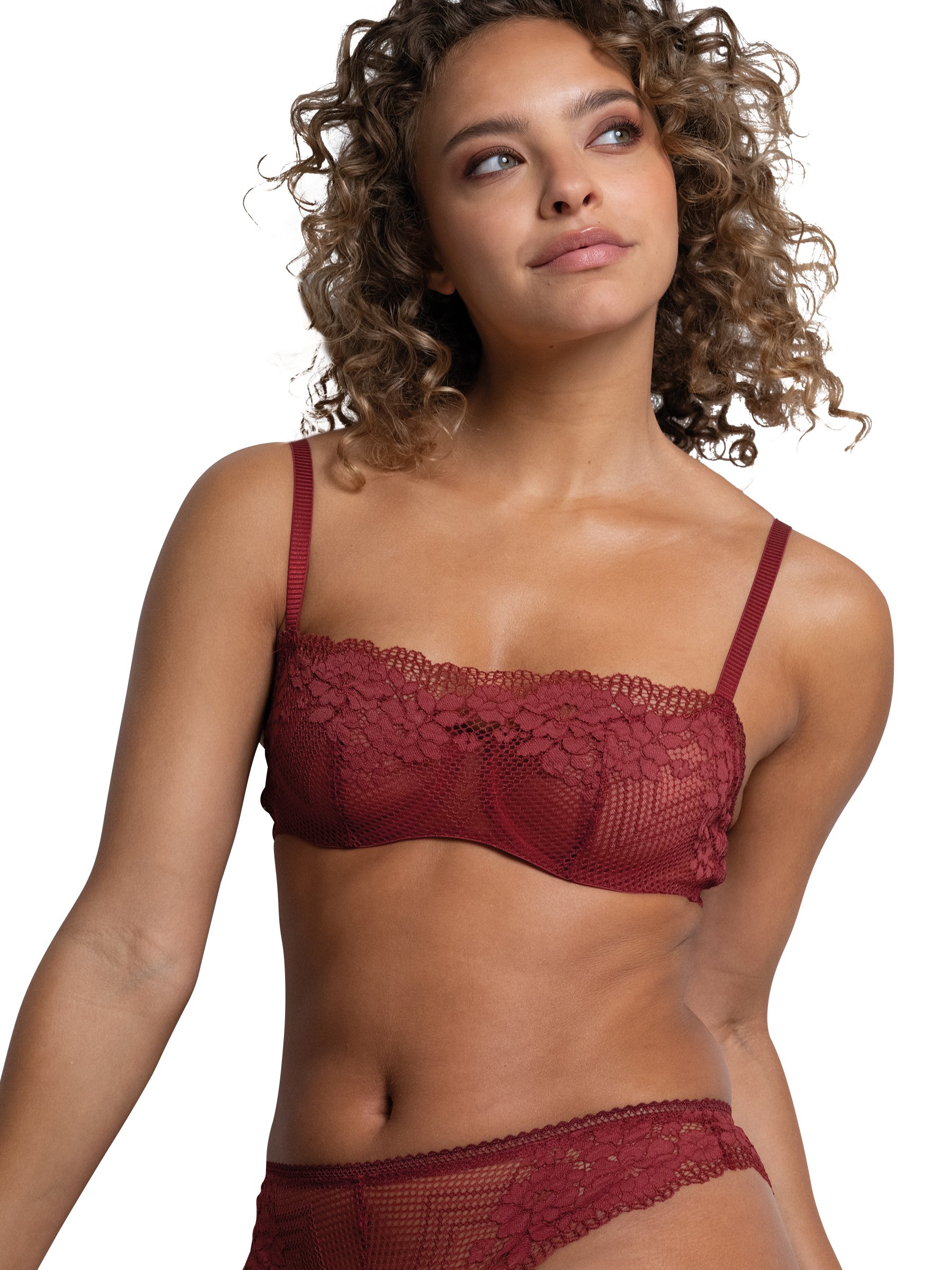 Soutien-gorge bandeau avec armatures Rouge