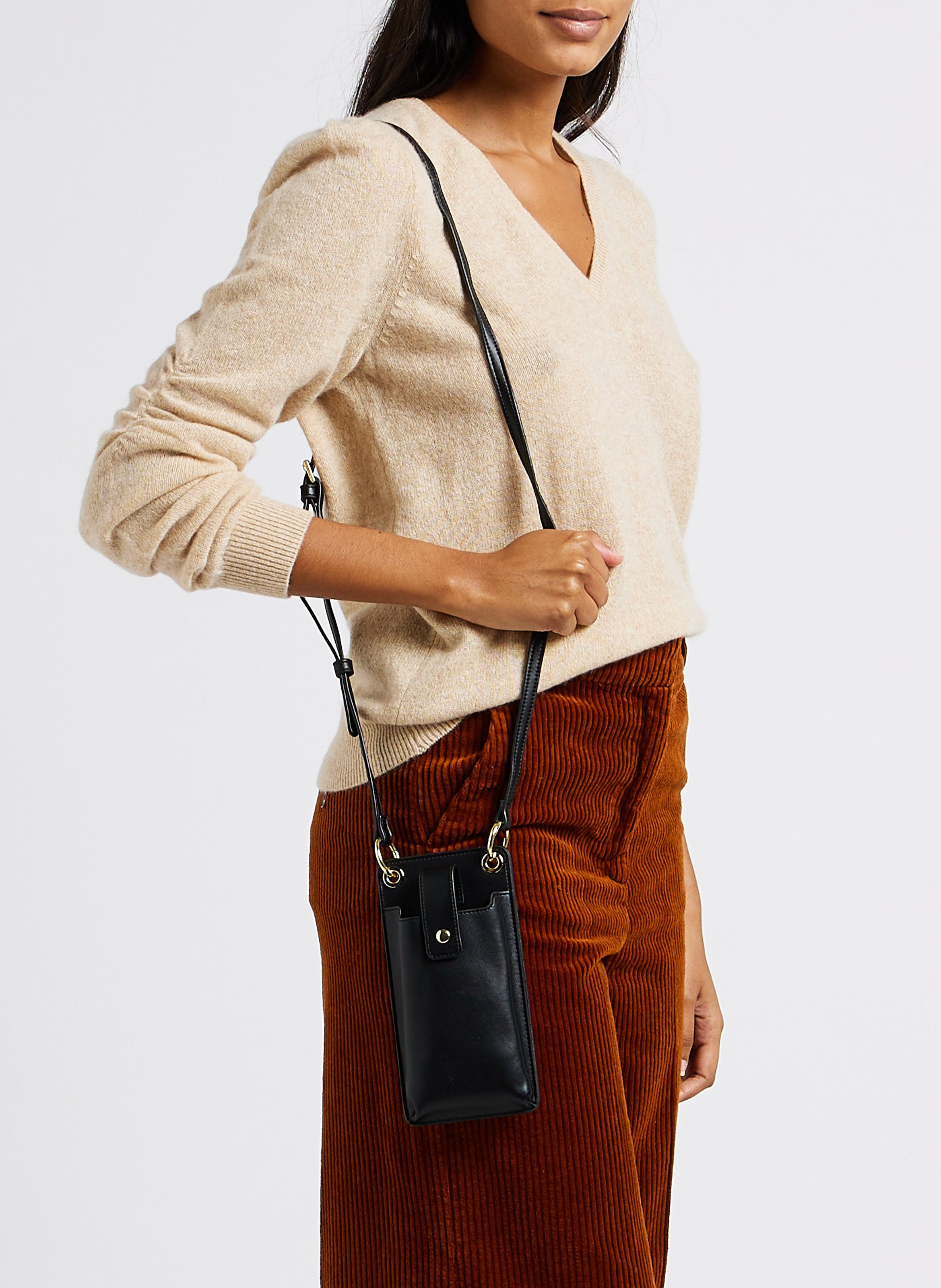 Handytasche aus Glattleder SAISON 1865 Schwarz