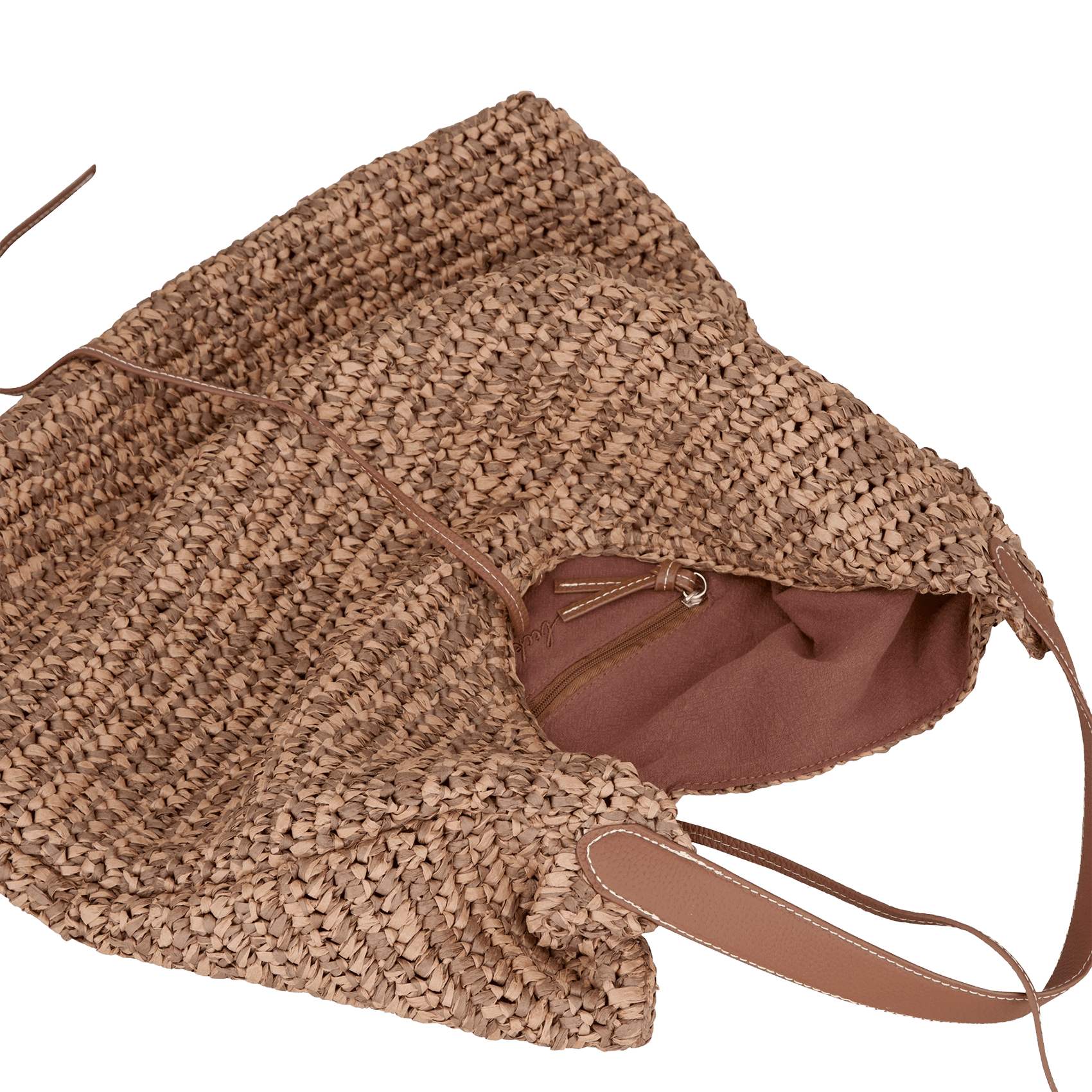 Rieten shopper BECKSONDERGAARD Bruin