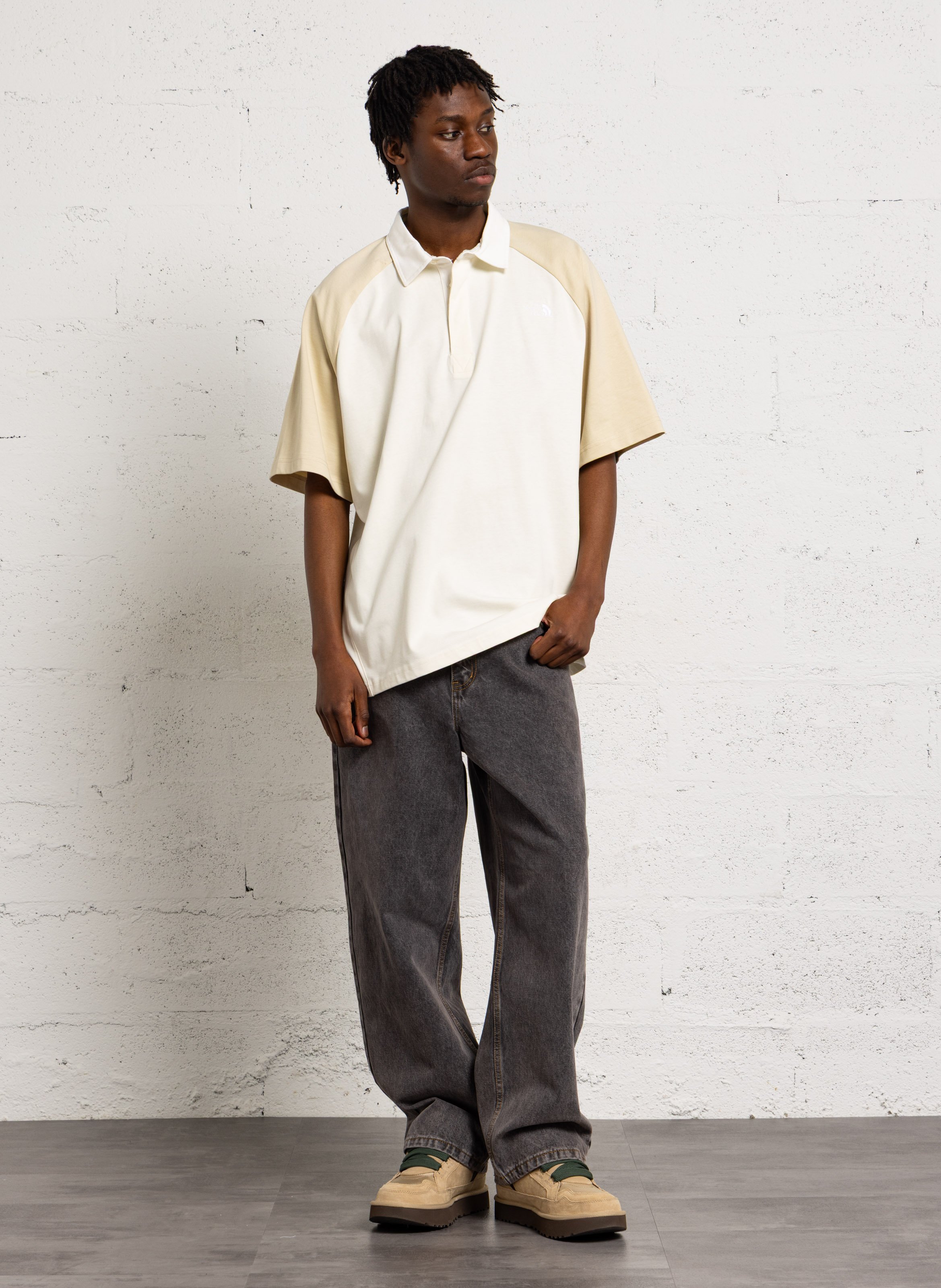 Rechte polo met borduursel van katoen THE NORTH FACE Wit