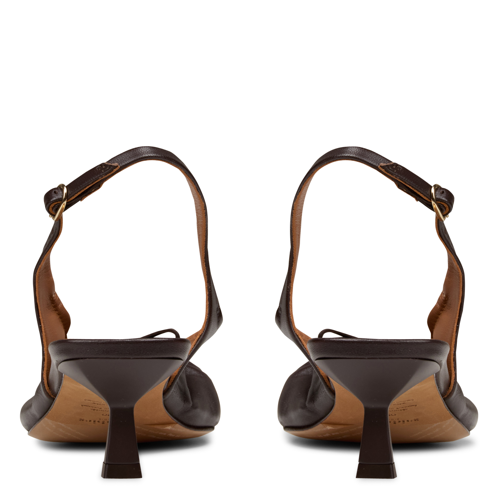 Escarpins slingback en cuir  BOBBIES Marron