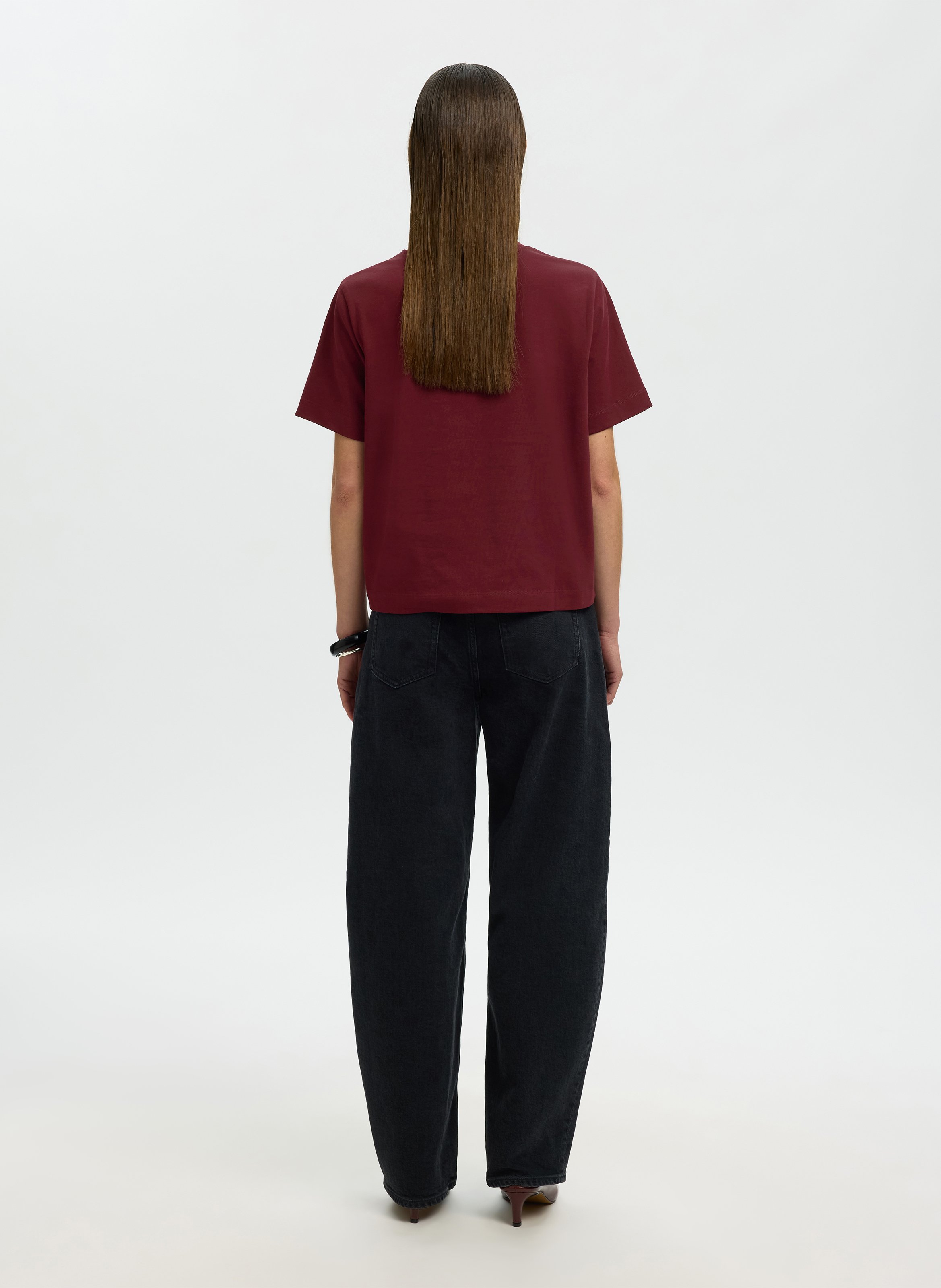 Oversize-T-Shirt aus Bio-Baumwolle | Pflaume SELECTED Damen