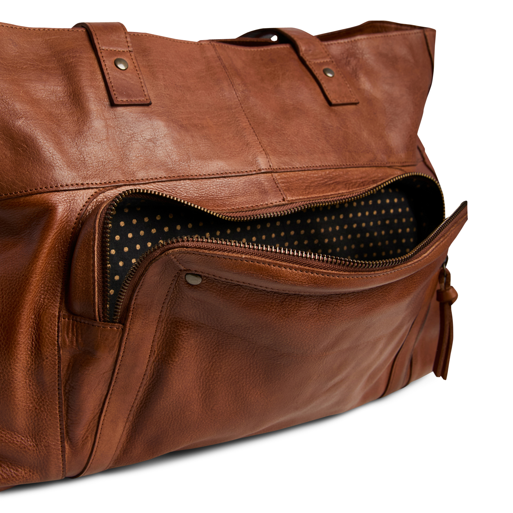 Leren shopper | Bruin PIECES Dames