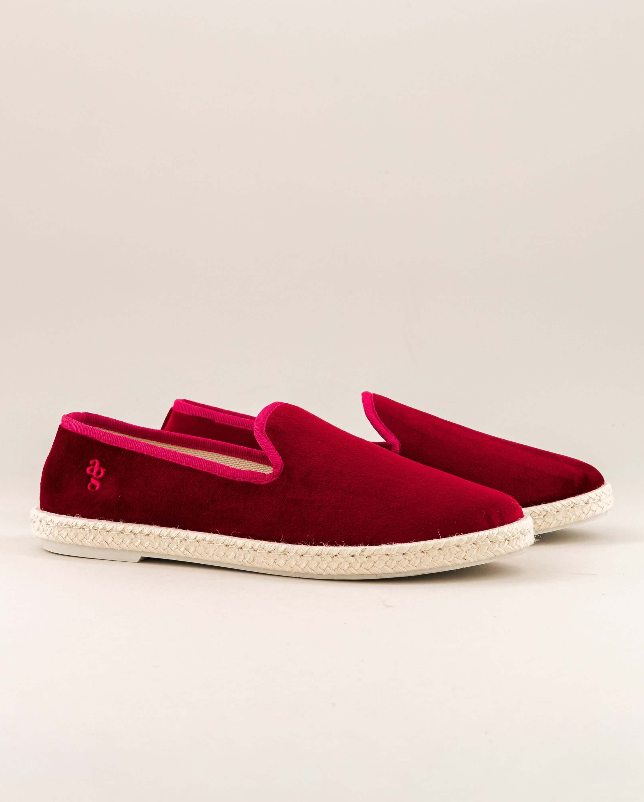 Women's espadrilles CENITZ, raspberry velvet ANGARDE Red