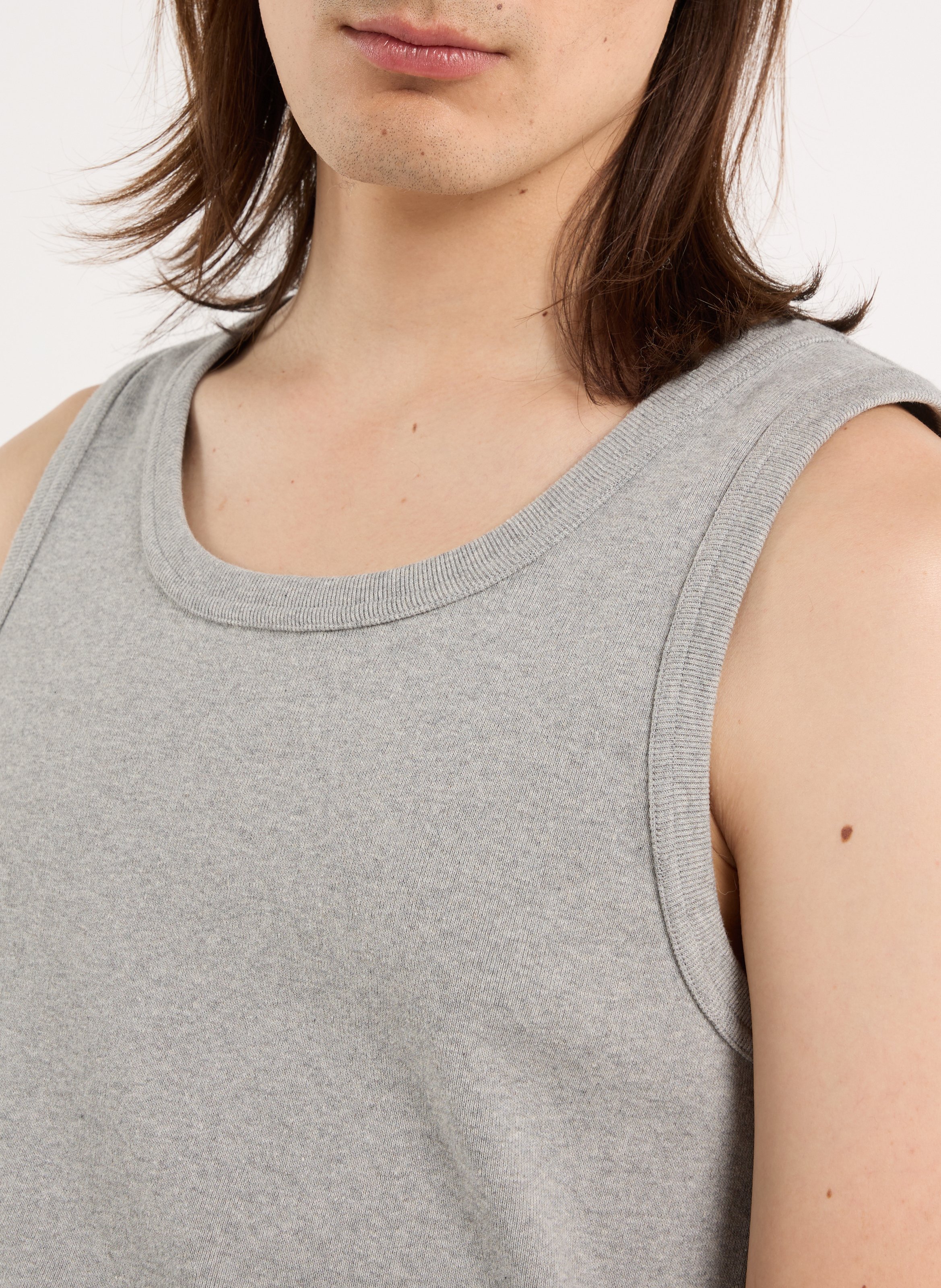 Gerade geschnittenes Tanktop mit Rundhalsausschnitt SAISON 1865 Grau