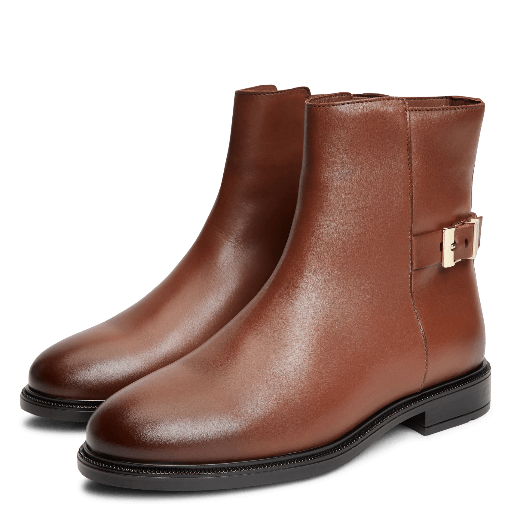 Leather mid-calf boots TOMMY HILFIGER Brown