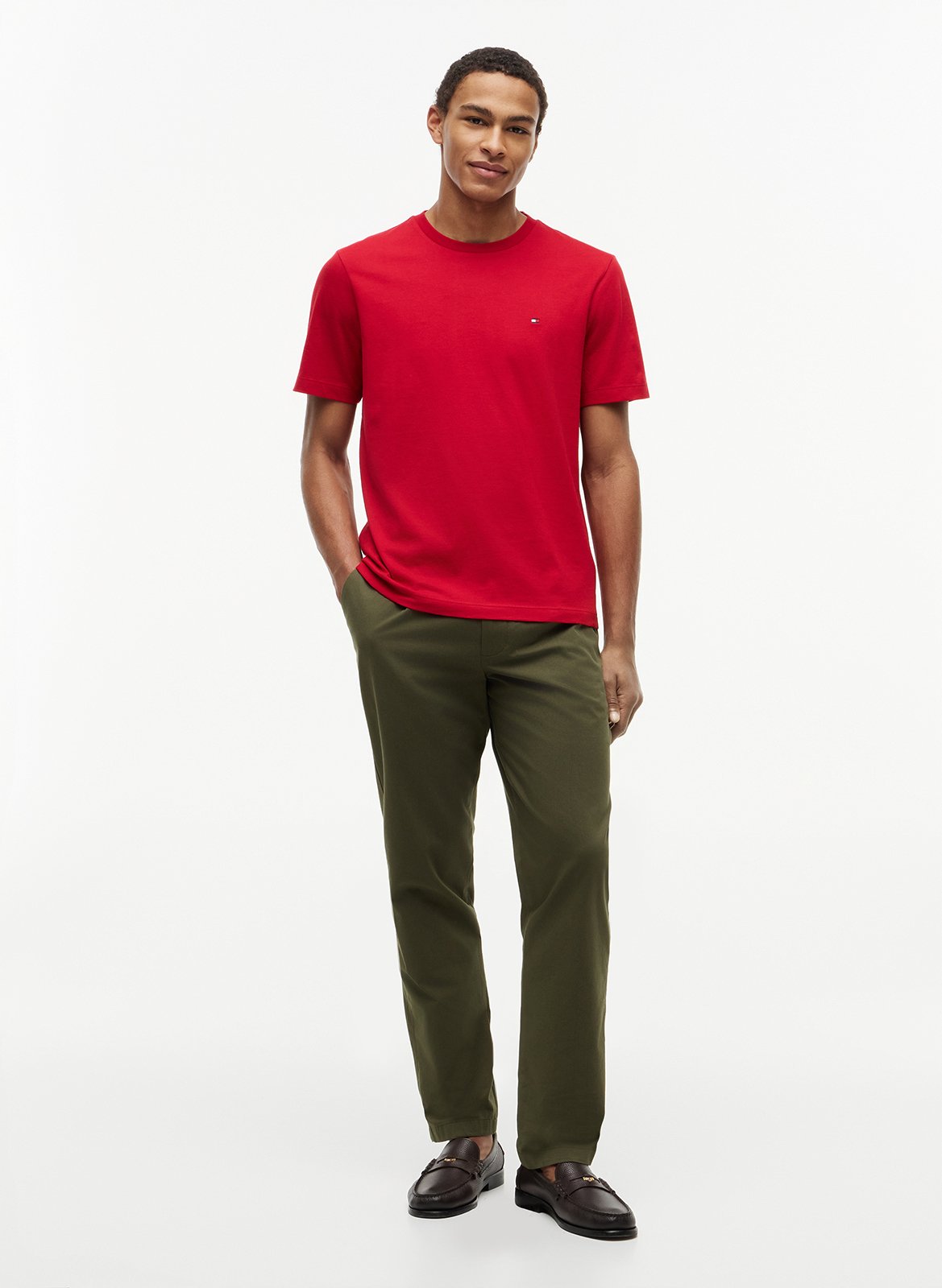 Round-neck cotton T-shirt TOMMY HILFIGER Red