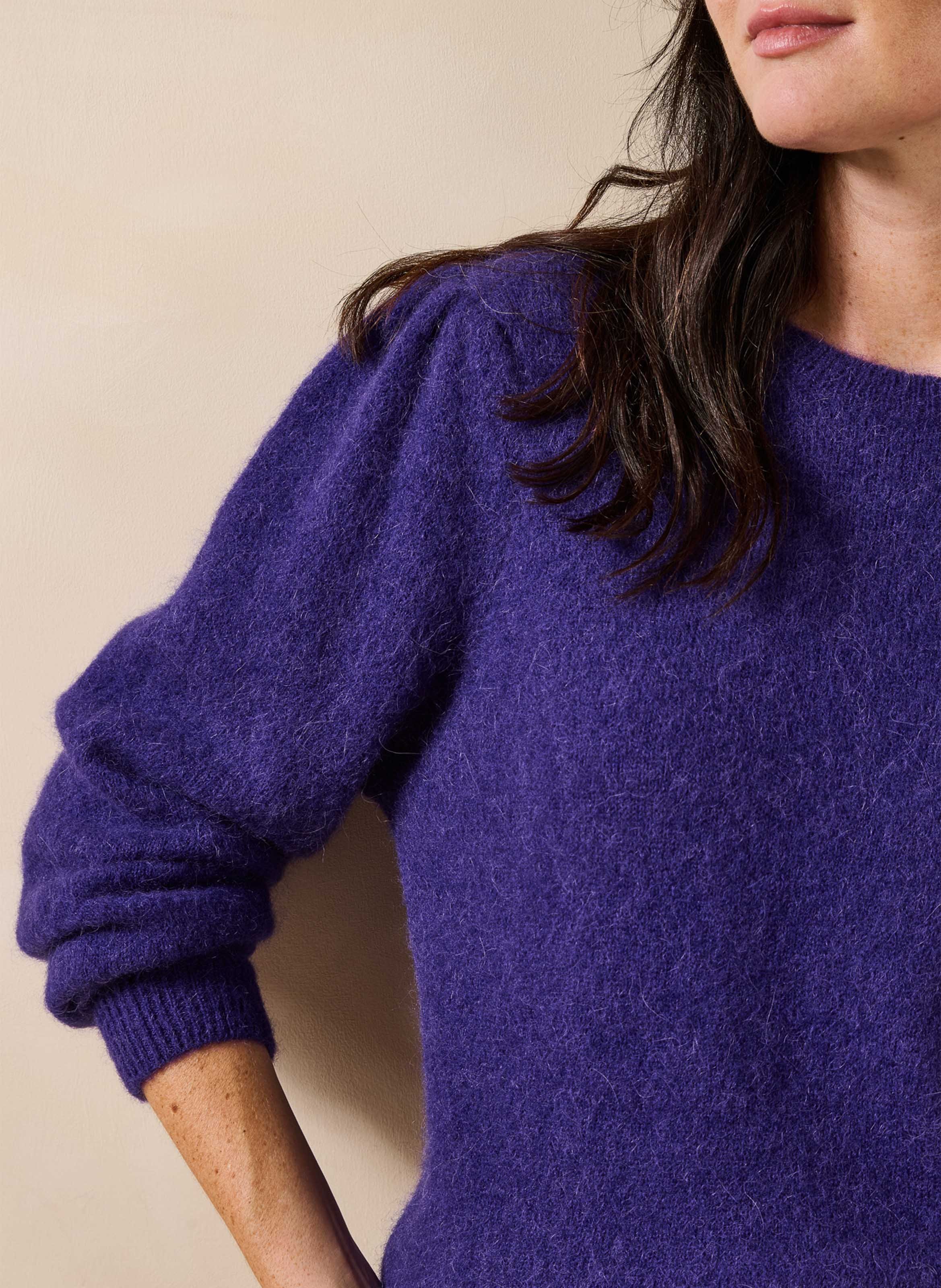 Round-neck alpaca-blend sweater LA FEE MARABOUTEE Purple