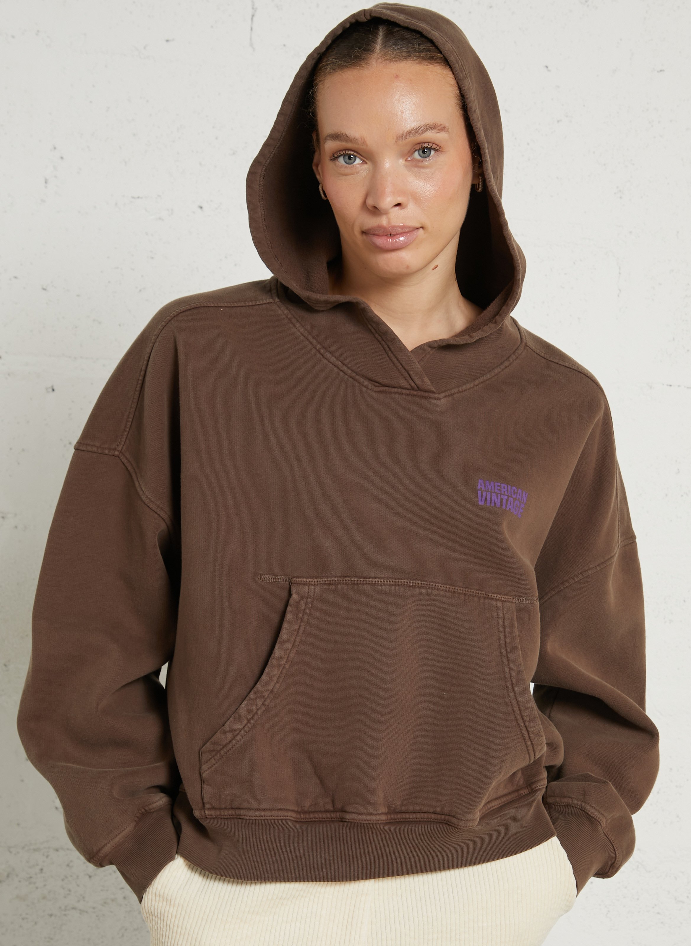 Cotton oversized hooded sweatshirt AMERICAN VINTAGE