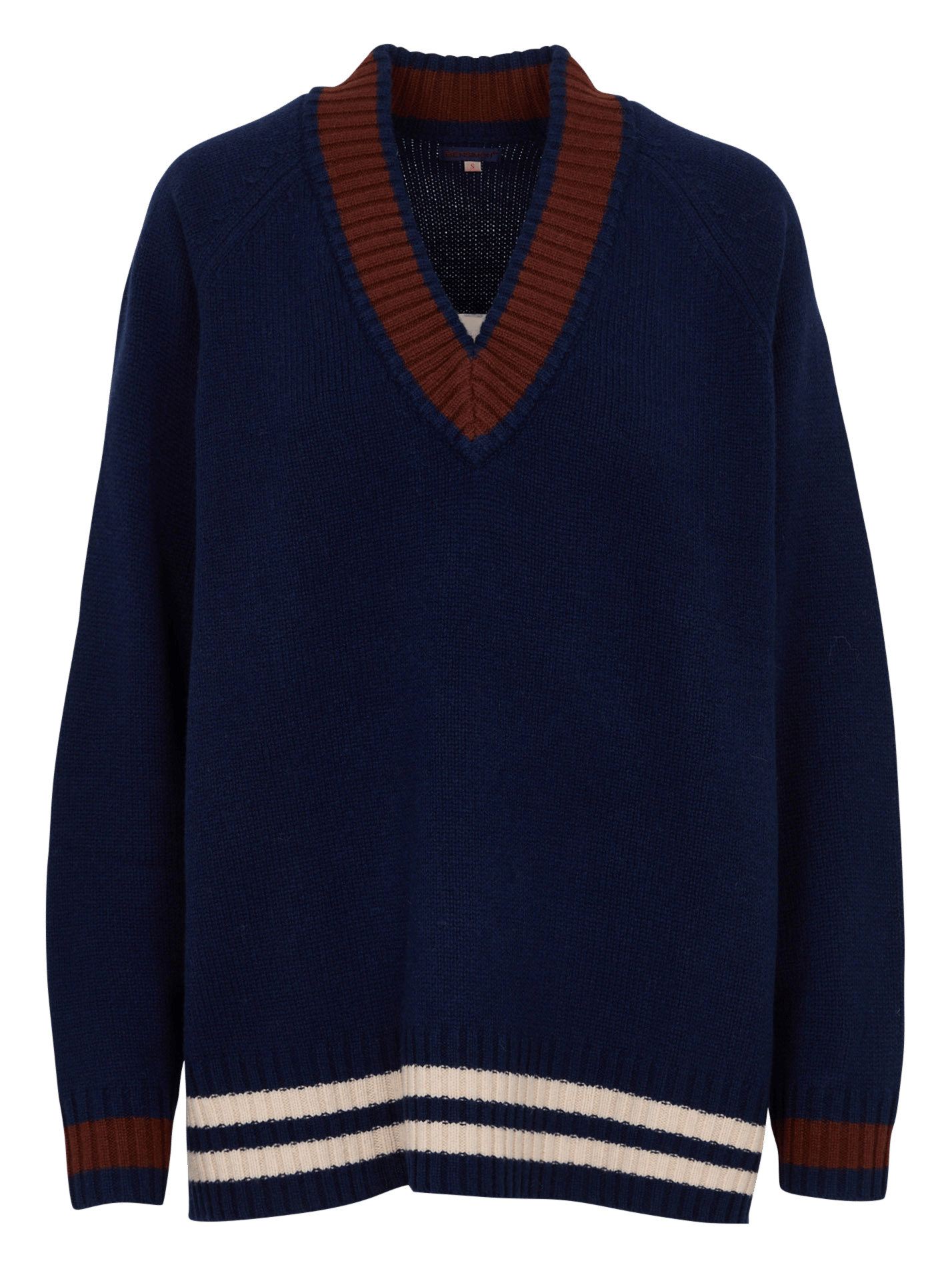Weiter Wollpullover mit V-Ausschnitt BENSIMON Blau