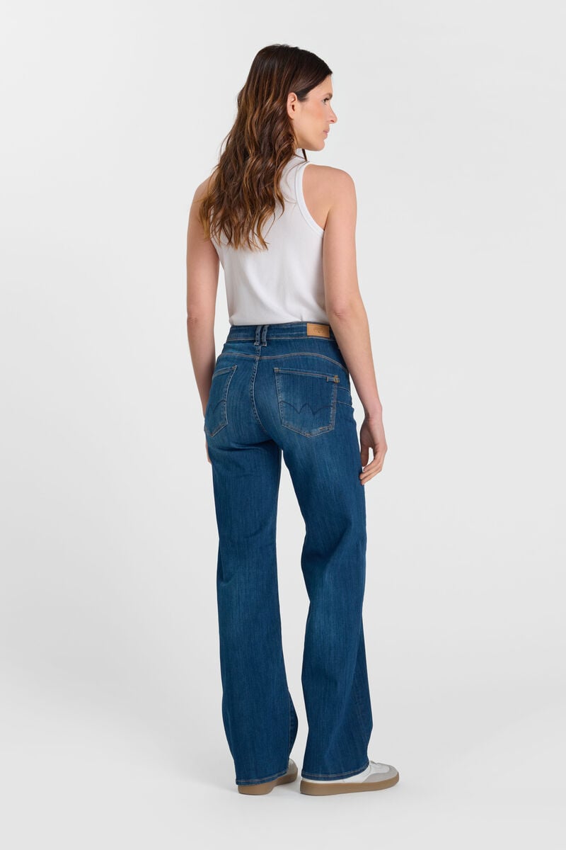 High-waisted loose-fit zip jeans LE TEMPS DES CERISES Blue